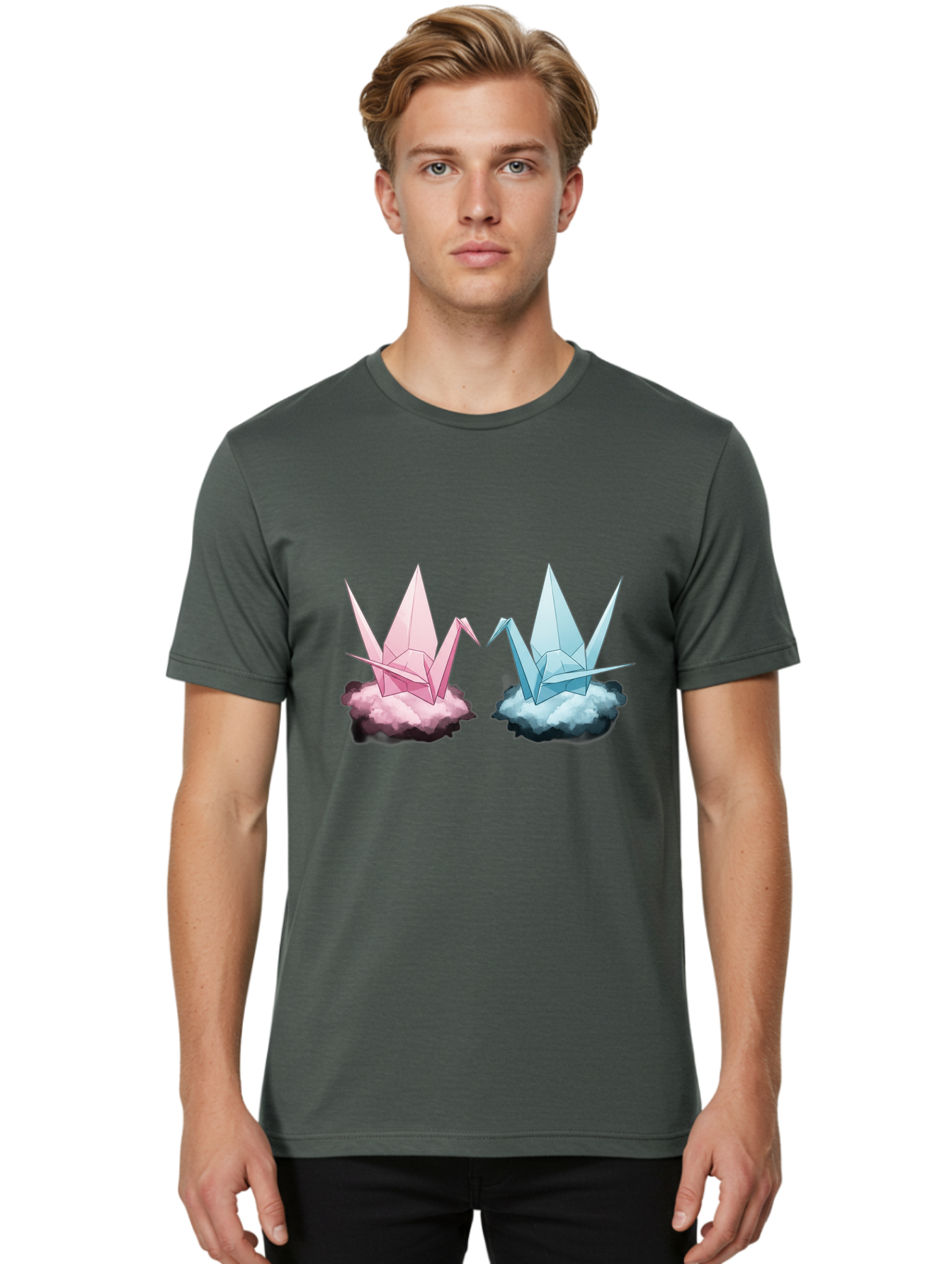 Origami-Cranes Men'S Graphic Tee, 100% Cotton, Comfortable Casual Summer Wear, Machine Washable, Vintage Camera, Old Camera, Antique Camera, Black Camera, Classic Photography, Photography Equipment, Nostalgic Device, Film Camera, Camera Art Baf257