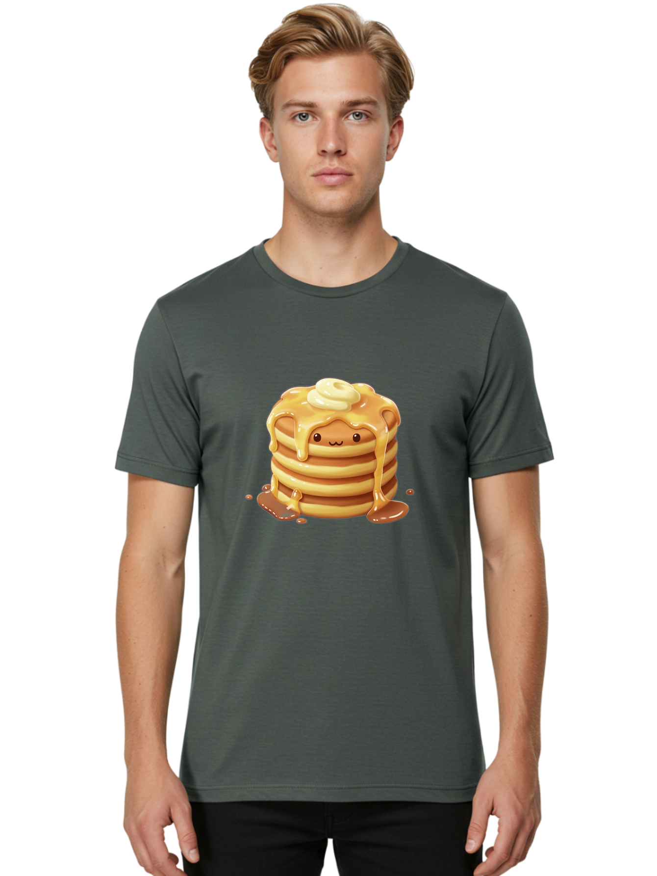 Pancakes-With-Syrup-And-Butter Men'S Graphic Tee, 100% Cotton, Comfortable Casual Summer Wear, Machine Washable, Vintage Camera, Old Camera, Antique Camera, Black Camera, Classic Photography, Photography Equipment, Nostalgic Device, Baf258