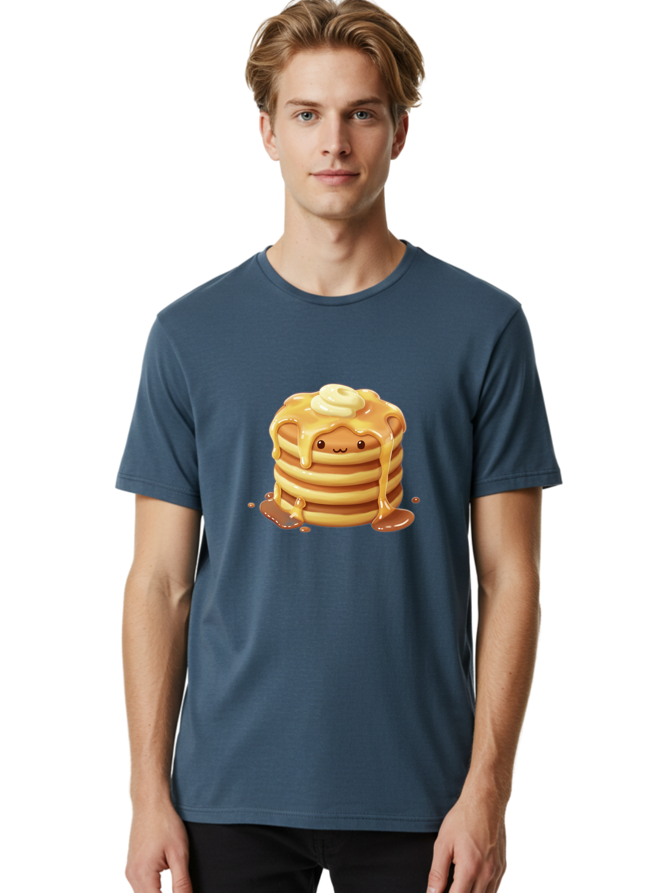 Pancakes-With-Syrup-And-Butter Men'S Graphic Tee, 100% Cotton, Comfortable Casual Summer Wear, Machine Washable, Vintage Camera, Old Camera, Antique Camera, Black Camera, Classic Photography, Photography Equipment, Nostalgic Device, Baf258