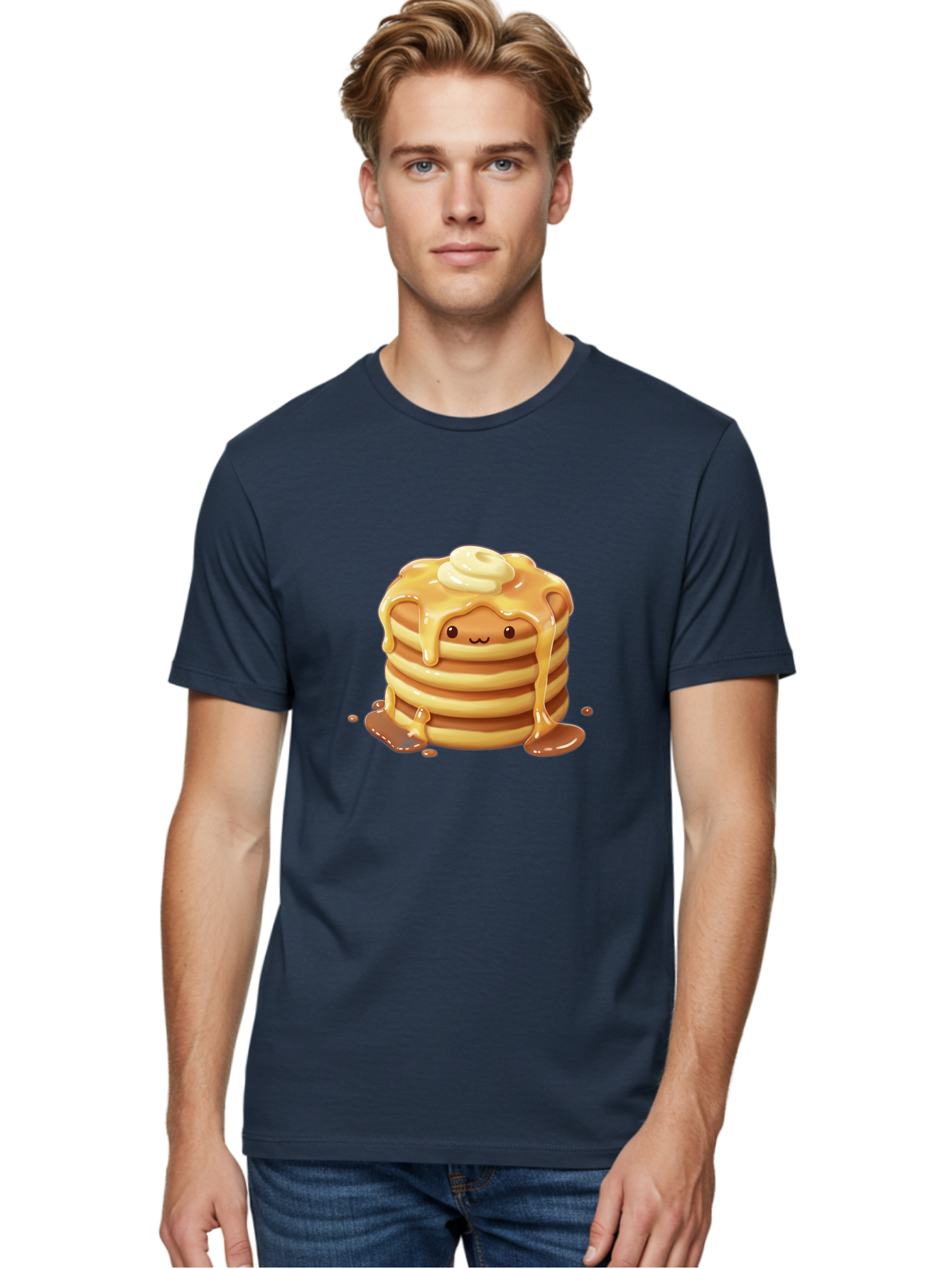 Pancakes-With-Syrup-And-Butter Men'S Graphic Tee, 100% Cotton, Comfortable Casual Summer Wear, Machine Washable, Vintage Camera, Old Camera, Antique Camera, Black Camera, Classic Photography, Photography Equipment, Nostalgic Device, Baf258