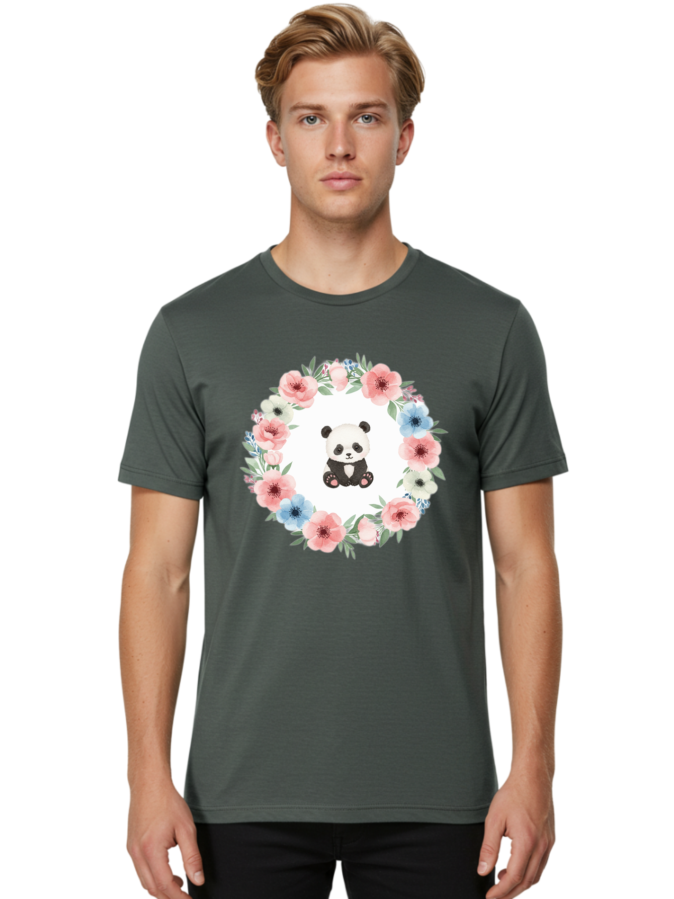 Panda-And-Flowers Men'S Graphic Tee, 100% Cotton, Comfortable Casual Summer Wear, Machine Washable, Vintage Camera, Old Camera, Antique Camera, Black Camera, Classic Photography, Photography Equipment, Nostalgic Device, Film Camera, Camera Art Baf266