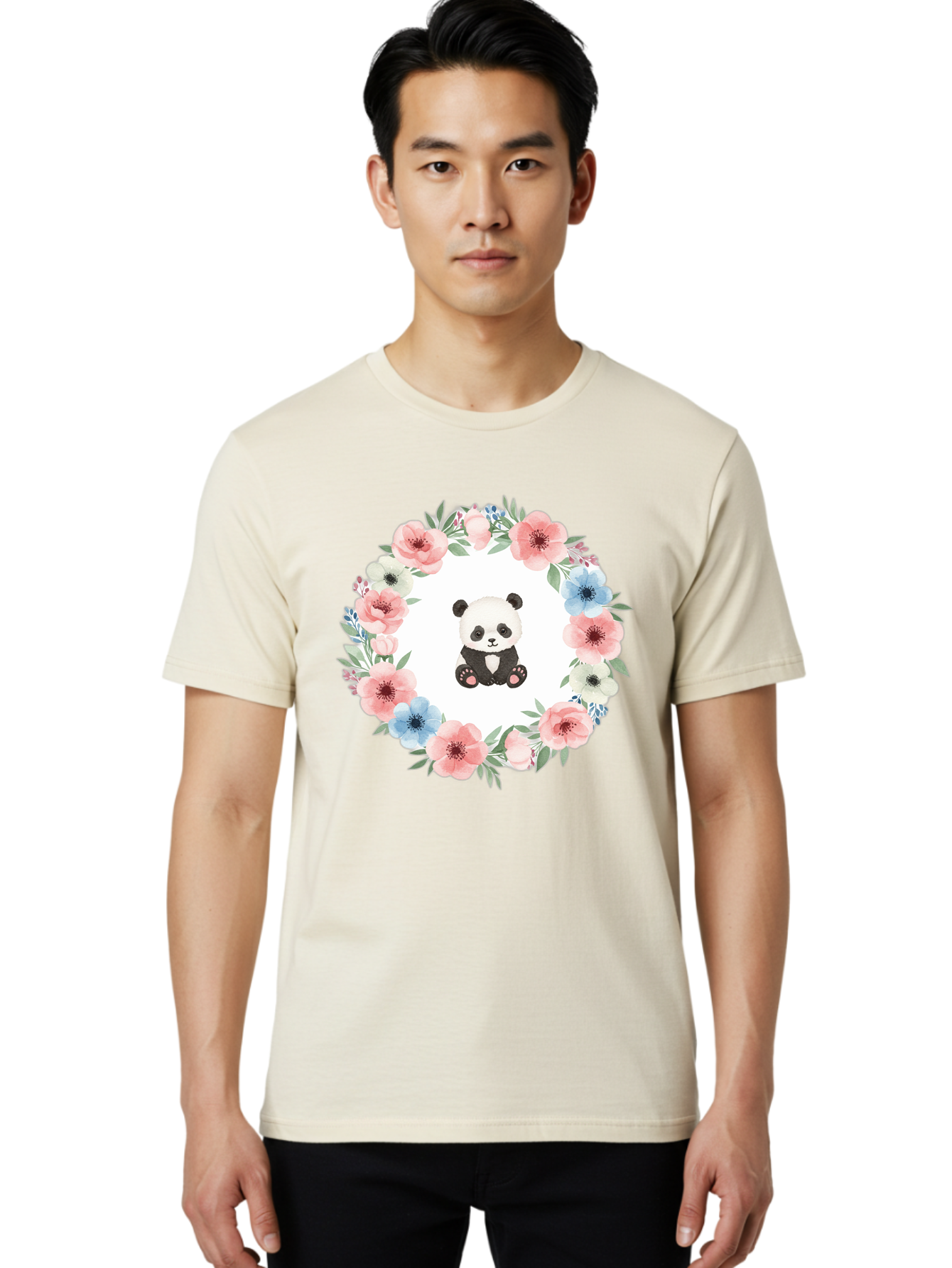 Panda-And-Flowers Men'S Graphic Tee, 100% Cotton, Comfortable Casual Summer Wear, Machine Washable, Vintage Camera, Old Camera, Antique Camera, Black Camera, Classic Photography, Photography Equipment, Nostalgic Device, Film Camera, Camera Art Baf266