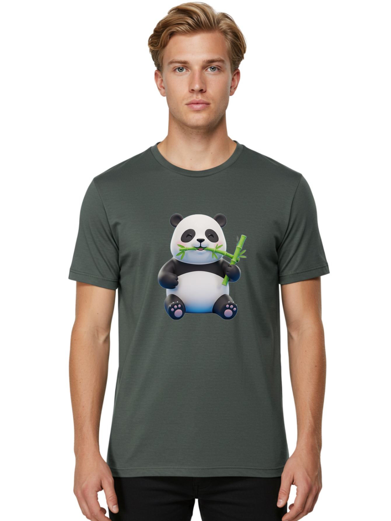 Panda-Eating-Bamboo-1 Men'S Graphic Tee, 100% Cotton, Comfortable Casual Summer Wear, Machine Washable, Vintage Camera, Old Camera, Antique Camera, Black Camera, Classic Photography, Photography Equipment, Nostalgic Device, Film Camera, Baf273