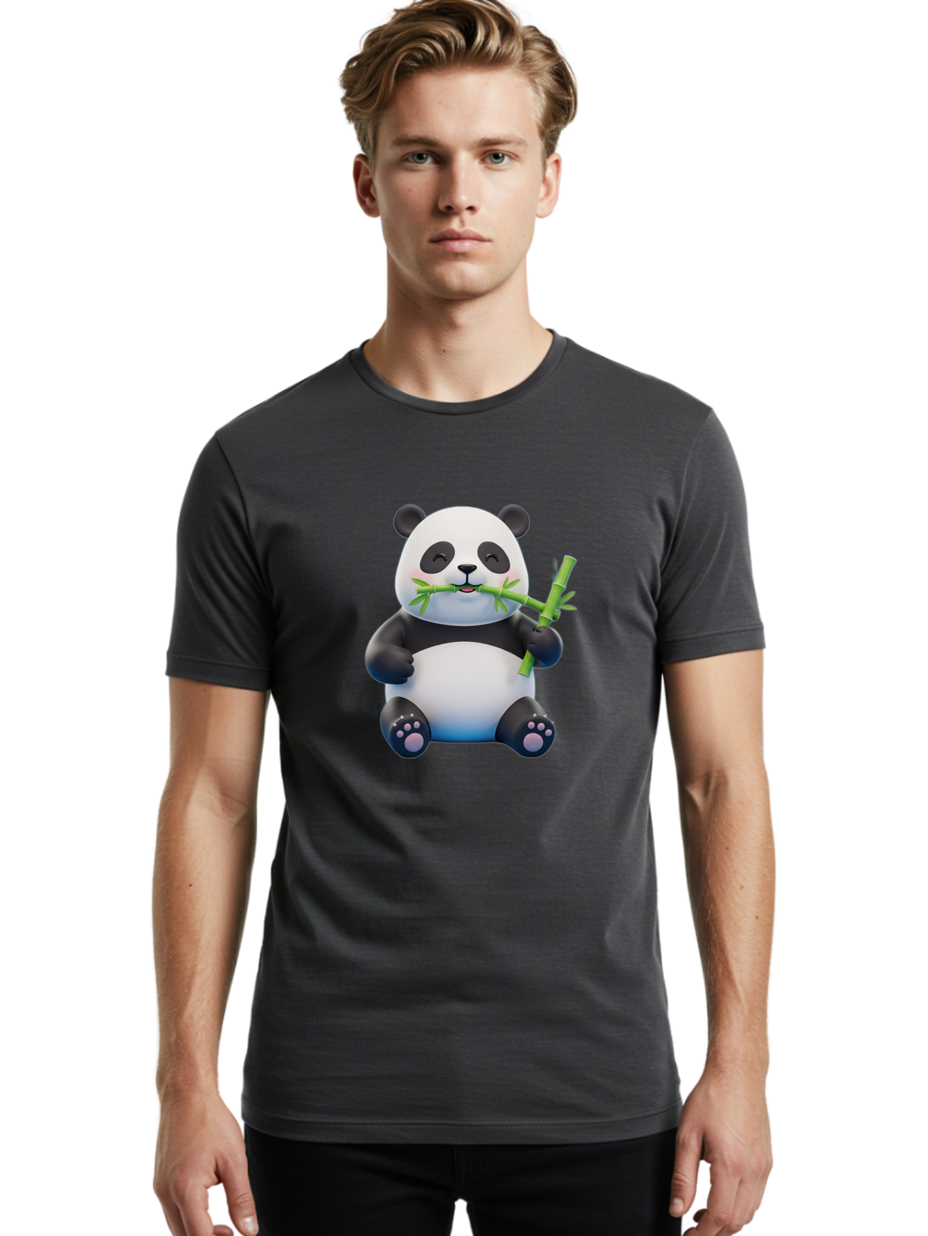 Panda-Eating-Bamboo-1 Men'S Graphic Tee, 100% Cotton, Comfortable Casual Summer Wear, Machine Washable, Vintage Camera, Old Camera, Antique Camera, Black Camera, Classic Photography, Photography Equipment, Nostalgic Device, Film Camera, Baf273