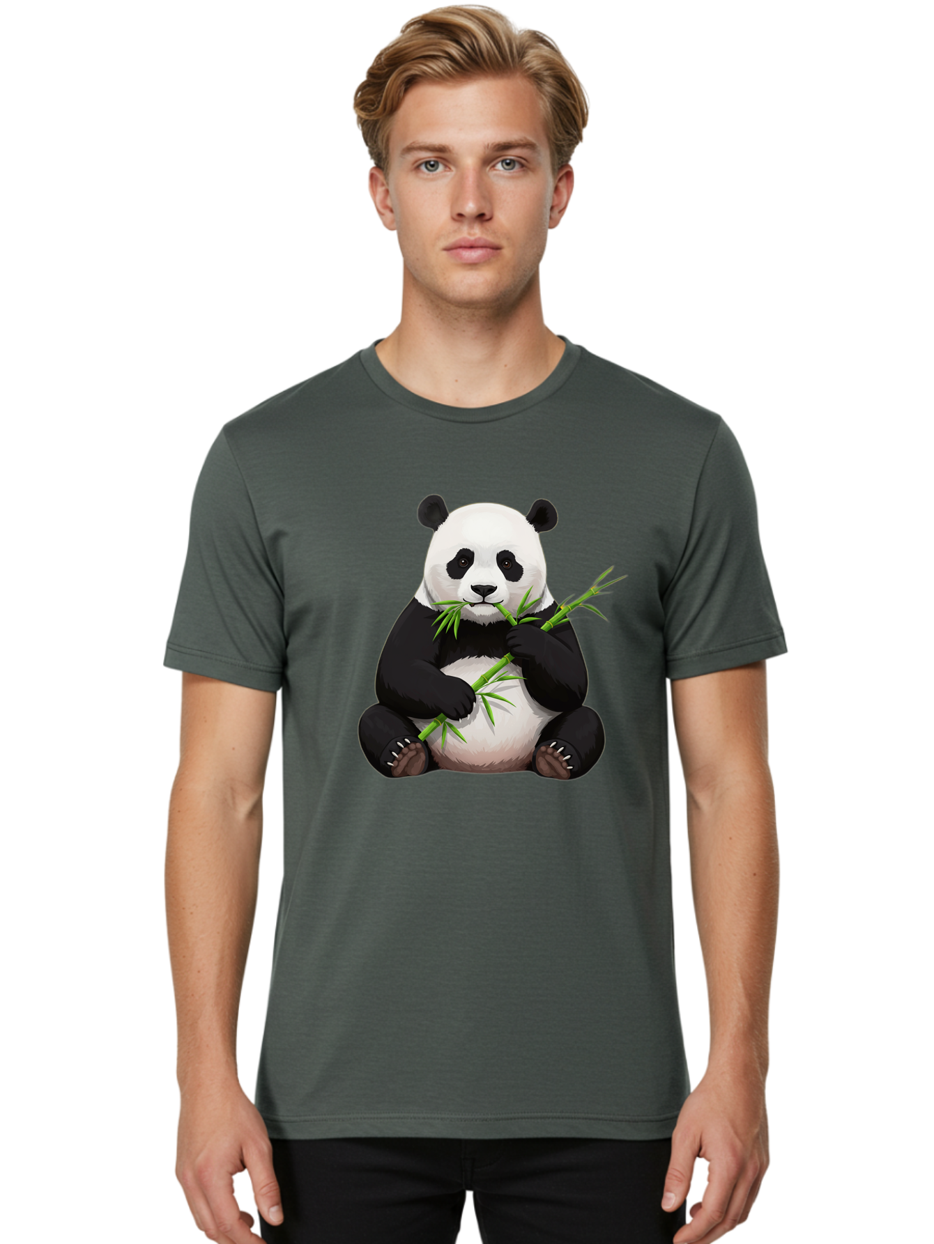 Panda-Eating-Bamboo-3 Men'S Graphic Tee, 100% Cotton, Comfortable Casual Summer Wear, Machine Washable, Vintage Camera, Old Camera, Antique Camera, Black Camera, Classic Photography, Photography Equipment, Nostalgic Device, Film Camera, Baf275