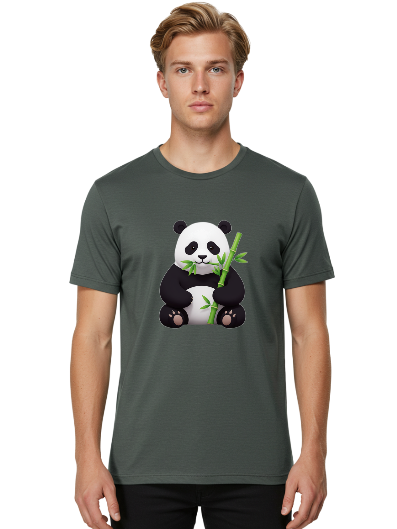 Panda-Eating-Bamboo Men'S Graphic Tee, 100% Cotton, Comfortable Casual Summer Wear, Machine Washable, Vintage Camera, Old Camera, Antique Camera, Black Camera, Classic Photography, Photography Equipment, Nostalgic Device, Film Camera, Baf280