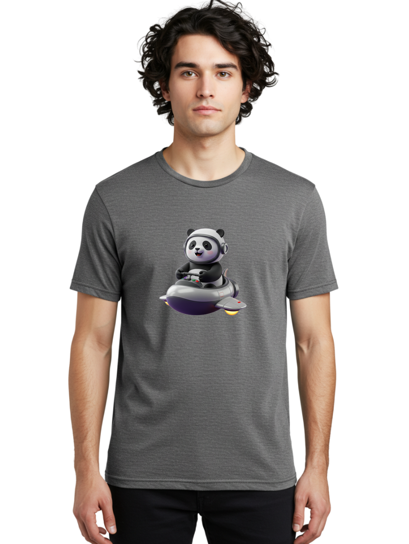 Panda-Flying-Jet Men'S Graphic Tee, 100% Cotton, Comfortable Casual Summer Wear, Machine Washable, Vintage Camera, Old Camera, Antique Camera, Black Camera, Classic Photography, Photography Equipment, Nostalgic Device, Film Camera, Camera Art Baf288