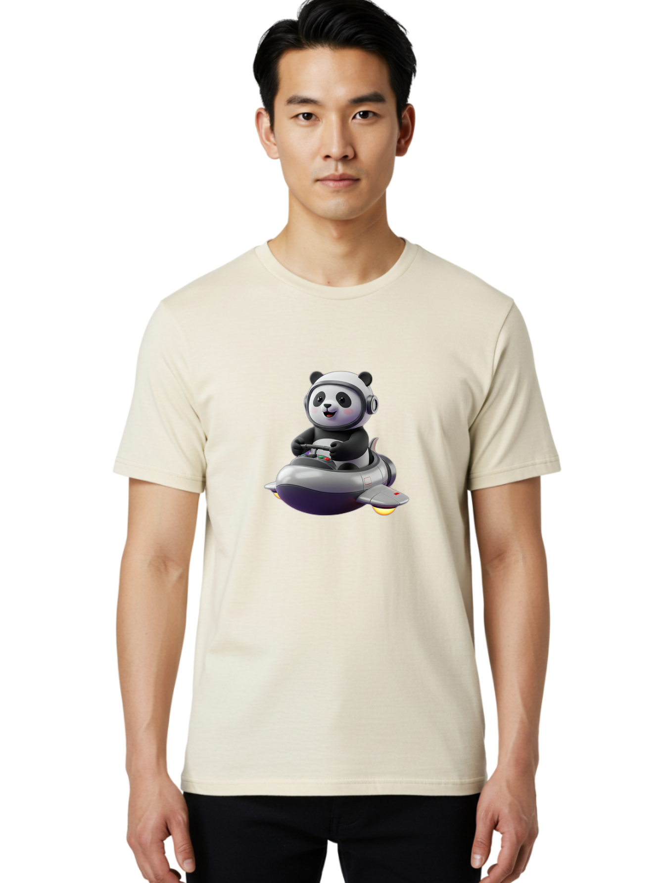 Panda-Flying-Jet Men'S Graphic Tee, 100% Cotton, Comfortable Casual Summer Wear, Machine Washable, Vintage Camera, Old Camera, Antique Camera, Black Camera, Classic Photography, Photography Equipment, Nostalgic Device, Film Camera, Camera Art Baf288