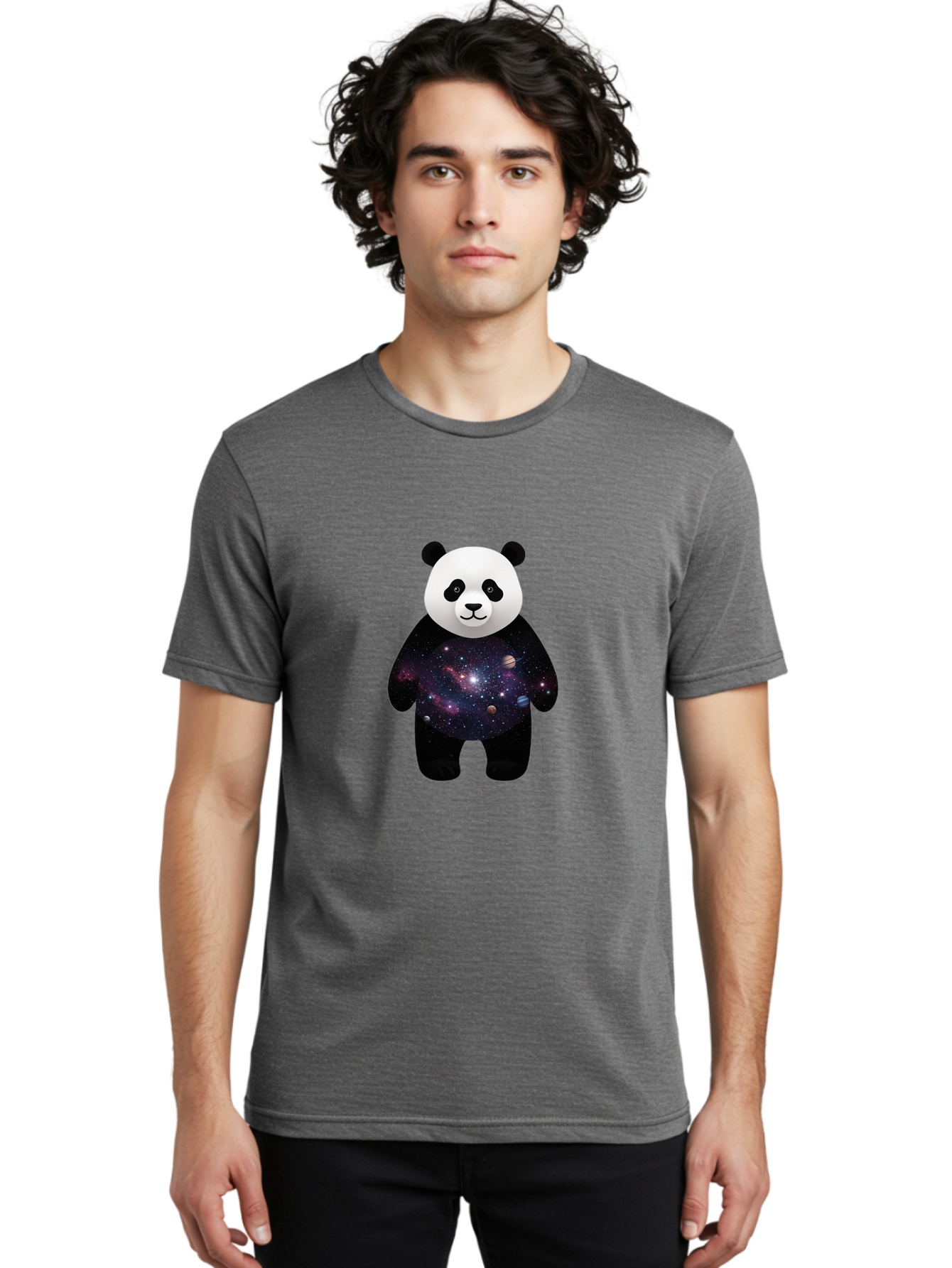 Panda-Galaxy-1 Men'S Graphic Tee, 100% Cotton, Comfortable Casual Summer Wear, Machine Washable, Vintage Camera, Old Camera, Antique Camera, Black Camera, Classic Photography, Photography Equipment, Nostalgic Device, Film Camera, Camera Art Baf289