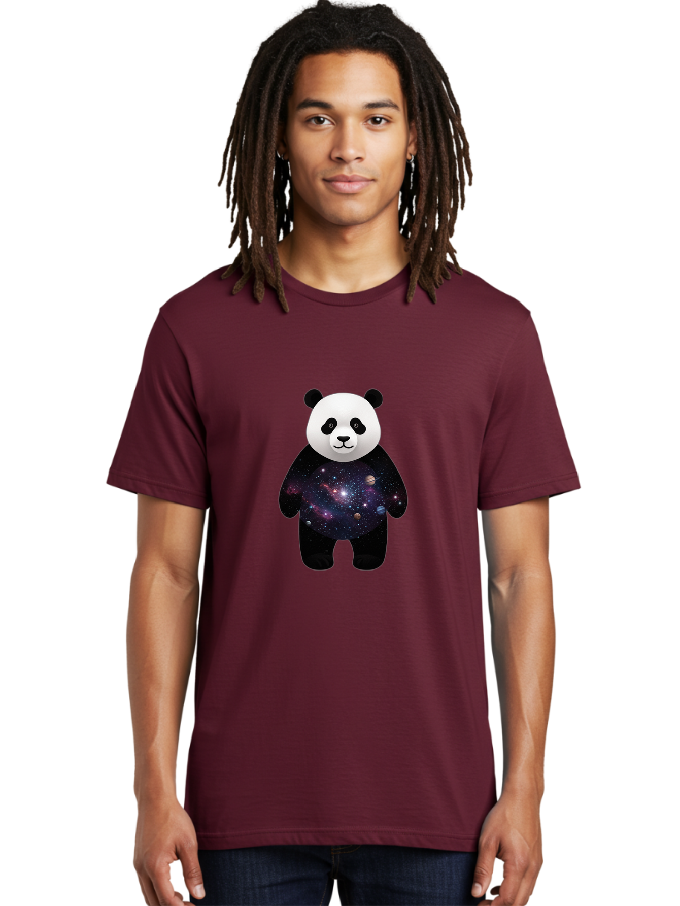 Panda-Galaxy-1 Men'S Graphic Tee, 100% Cotton, Comfortable Casual Summer Wear, Machine Washable, Vintage Camera, Old Camera, Antique Camera, Black Camera, Classic Photography, Photography Equipment, Nostalgic Device, Film Camera, Camera Art Baf289
