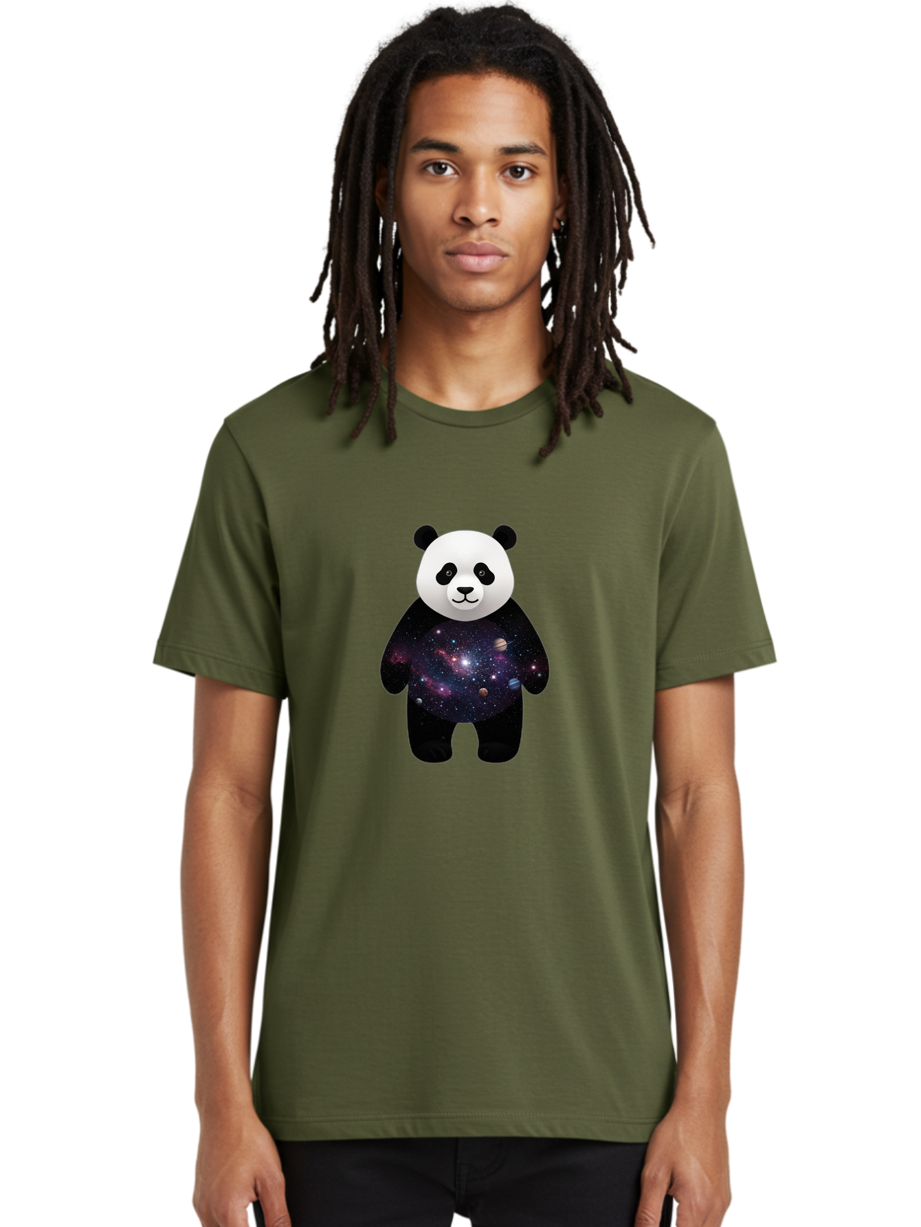 Panda-Galaxy-1 Men'S Graphic Tee, 100% Cotton, Comfortable Casual Summer Wear, Machine Washable, Vintage Camera, Old Camera, Antique Camera, Black Camera, Classic Photography, Photography Equipment, Nostalgic Device, Film Camera, Camera Art Baf289