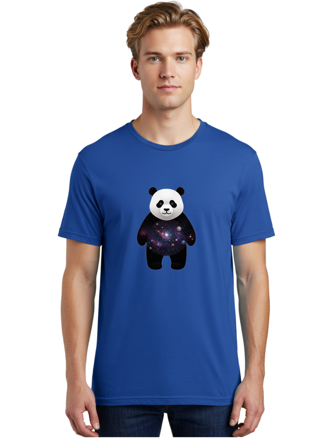 Panda-Galaxy-1 Men'S Graphic Tee, 100% Cotton, Comfortable Casual Summer Wear, Machine Washable, Vintage Camera, Old Camera, Antique Camera, Black Camera, Classic Photography, Photography Equipment, Nostalgic Device, Film Camera, Camera Art Baf289