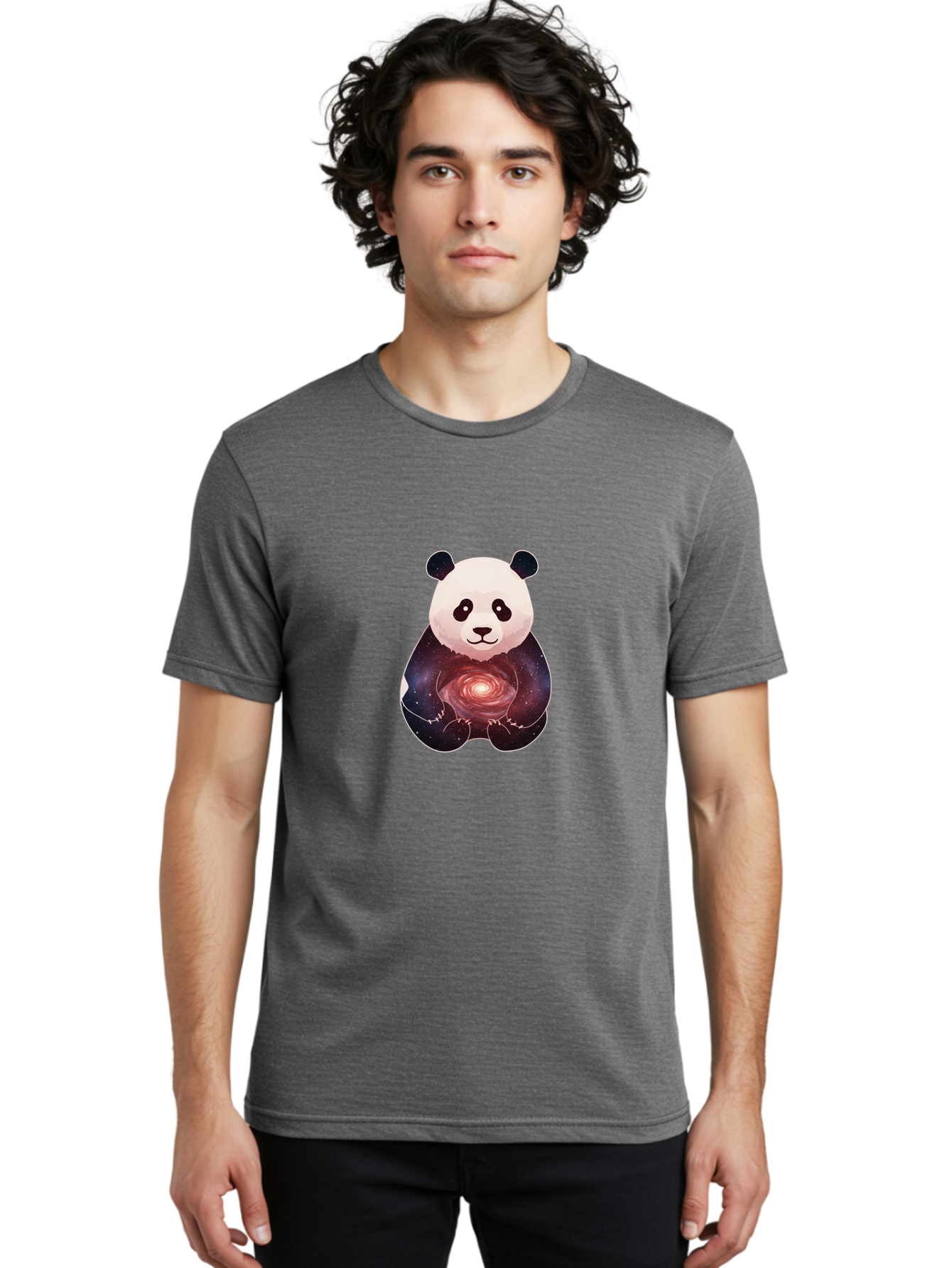 Panda-Galaxy-2 Men'S Graphic Tee, 100% Cotton, Comfortable Casual Summer Wear, Machine Washable, Vintage Camera, Old Camera, Antique Camera, Black Camera, Classic Photography, Photography Equipment, Nostalgic Device, Film Camera, Camera Art Baf290