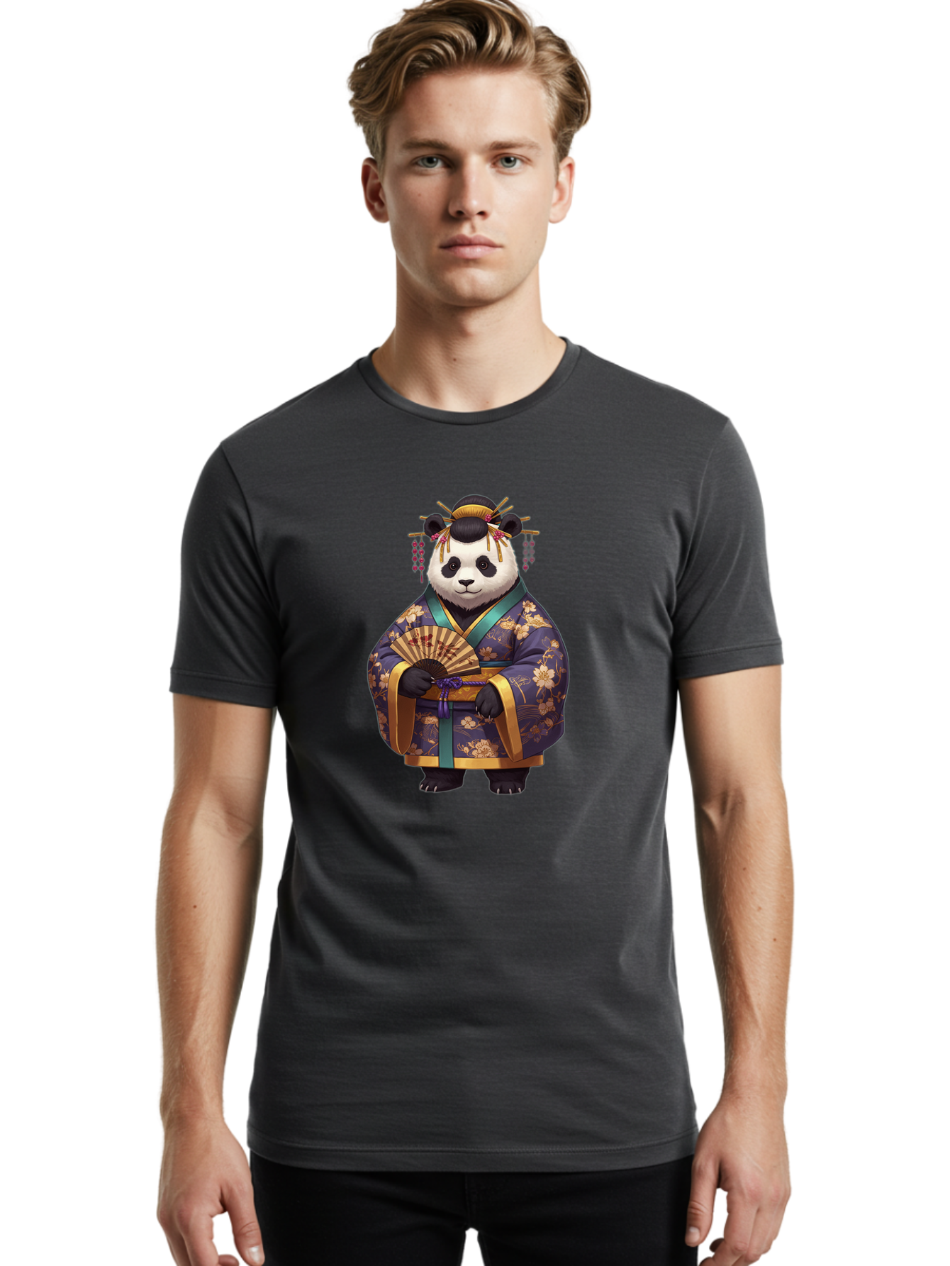 Panda-In-Kimono Men'S Graphic Tee, 100% Cotton, Comfortable Casual Summer Wear, Machine Washable, Vintage Camera, Old Camera, Antique Camera, Black Camera, Classic Photography, Photography Equipment, Nostalgic Device, Film Camera, Camera Art Baf296