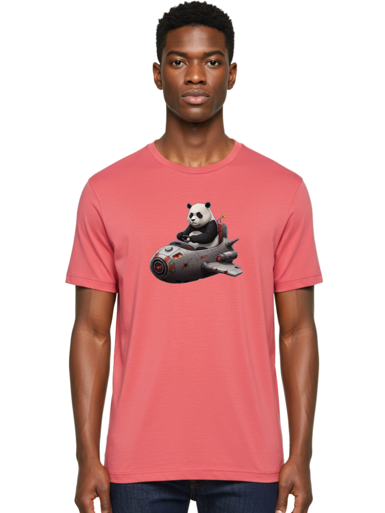 Panda-In-Spaceship-1 Men'S Graphic Tee, 100% Cotton, Comfortable Casual Summer Wear, Machine Washable, Vintage Camera, Old Camera, Antique Camera, Black Camera, Classic Photography, Photography Equipment, Nostalgic Device, Film Camera, Baf298