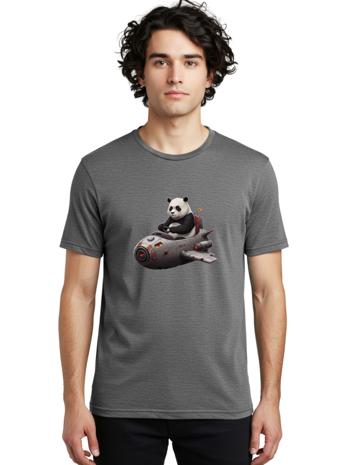 Panda-In-Spaceship-1 Men'S Graphic Tee, 100% Cotton, Comfortable Casual Summer Wear, Machine Washable, Vintage Camera, Old Camera, Antique Camera, Black Camera, Classic Photography, Photography Equipment, Nostalgic Device, Film Camera, Baf298
