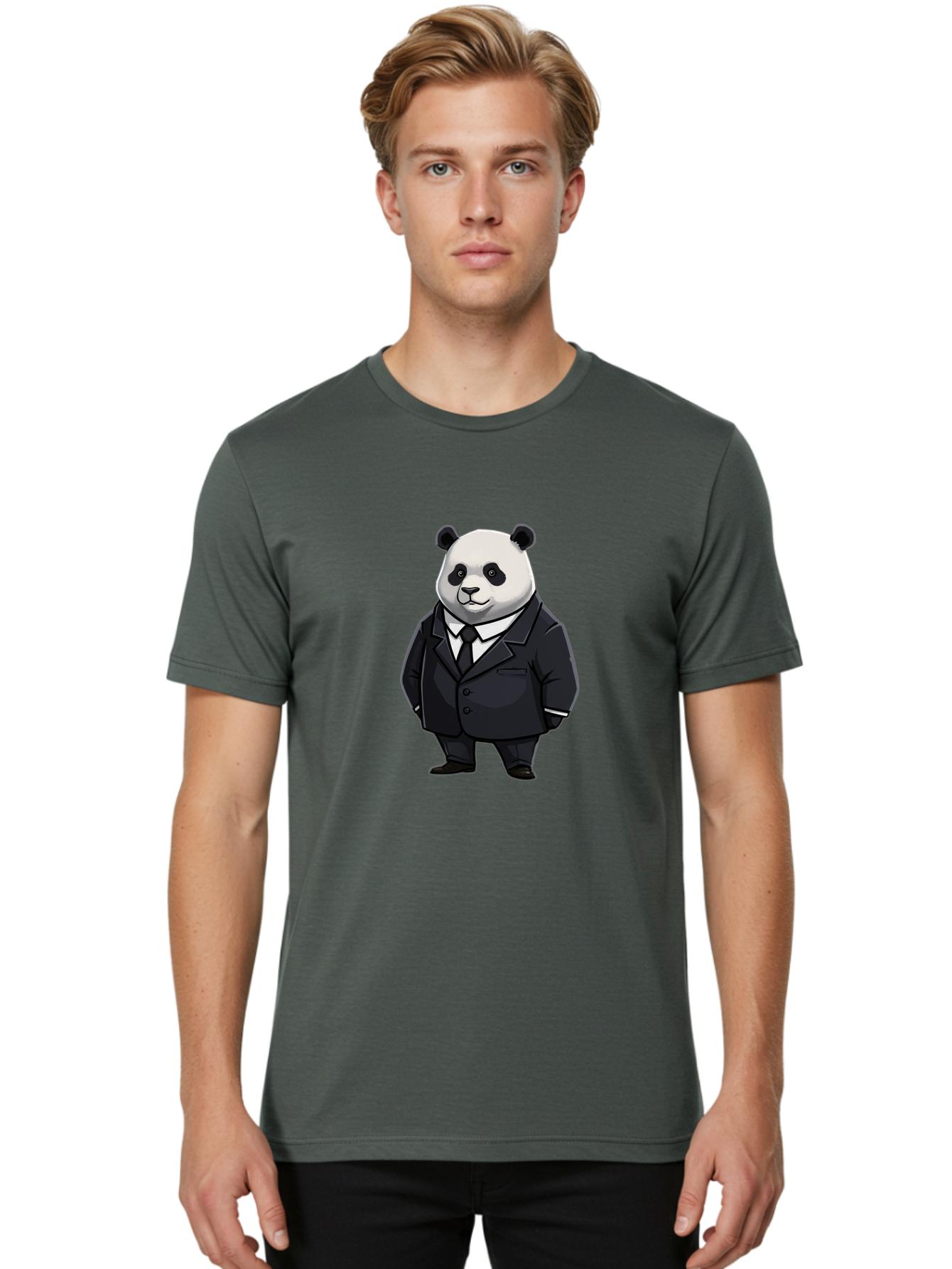 Panda-In-Suit Men'S Graphic Tee, 100% Cotton, Comfortable Casual Summer Wear, Machine Washable, Vintage Camera, Old Camera, Antique Camera, Black Camera, Classic Photography, Photography Equipment, Nostalgic Device, Film Camera, Camera Art Baf300