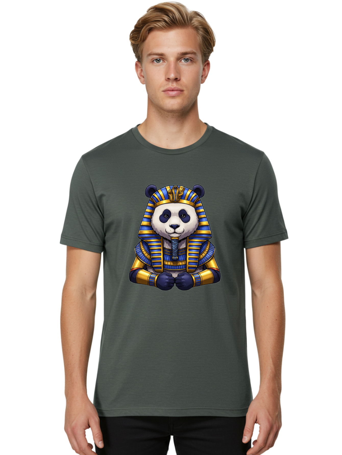 Panda-Pharaoh-3 Men'S Graphic Tee, 100% Cotton, Comfortable Casual Summer Wear, Machine Washable, Vintage Camera, Old Camera, Antique Camera, Black Camera, Classic Photography, Photography Equipment, Nostalgic Device, Film Camera, Camera Art Baf305