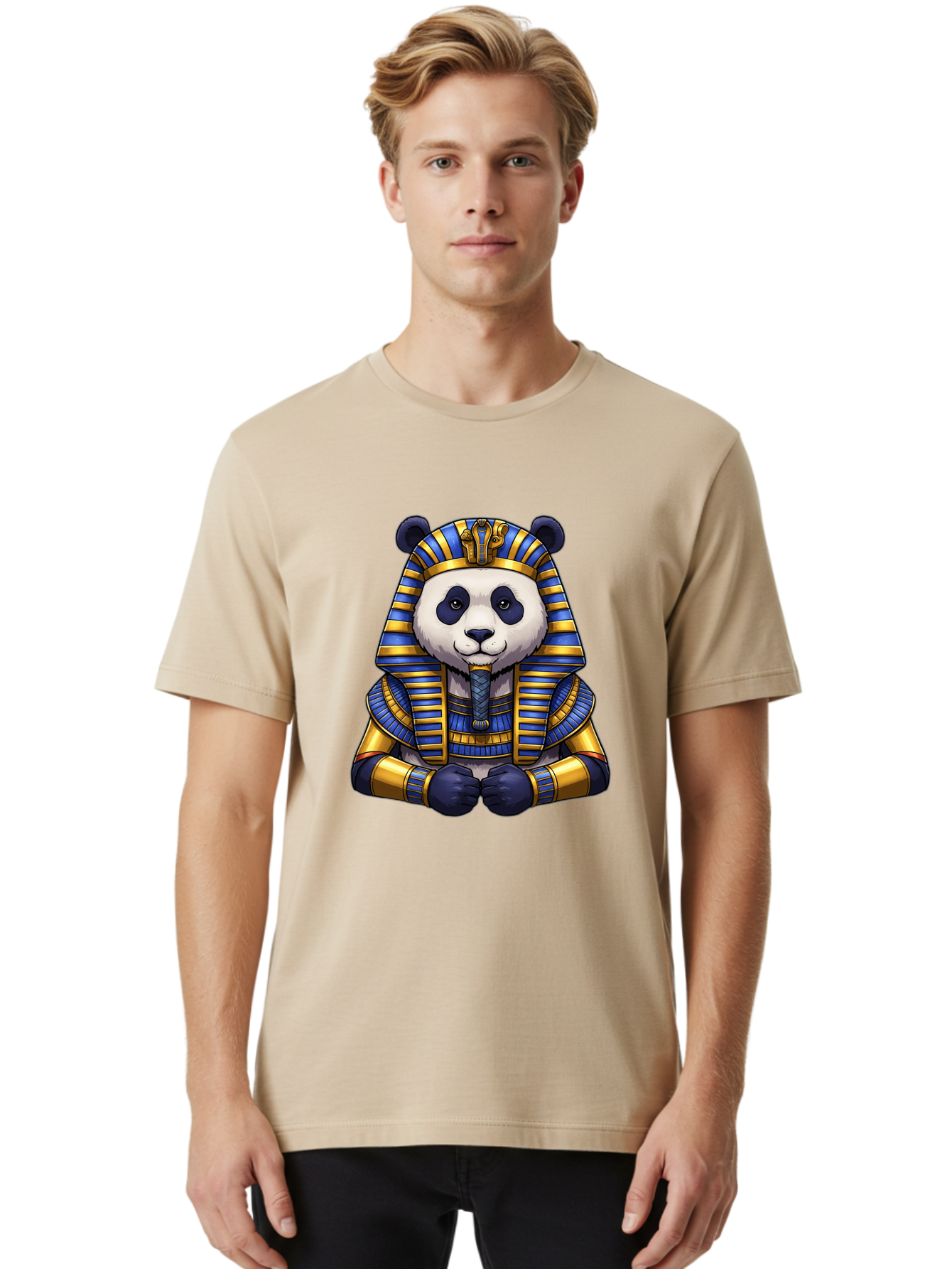 Panda-Pharaoh-3 Men'S Graphic Tee, 100% Cotton, Comfortable Casual Summer Wear, Machine Washable, Vintage Camera, Old Camera, Antique Camera, Black Camera, Classic Photography, Photography Equipment, Nostalgic Device, Film Camera, Camera Art Baf305