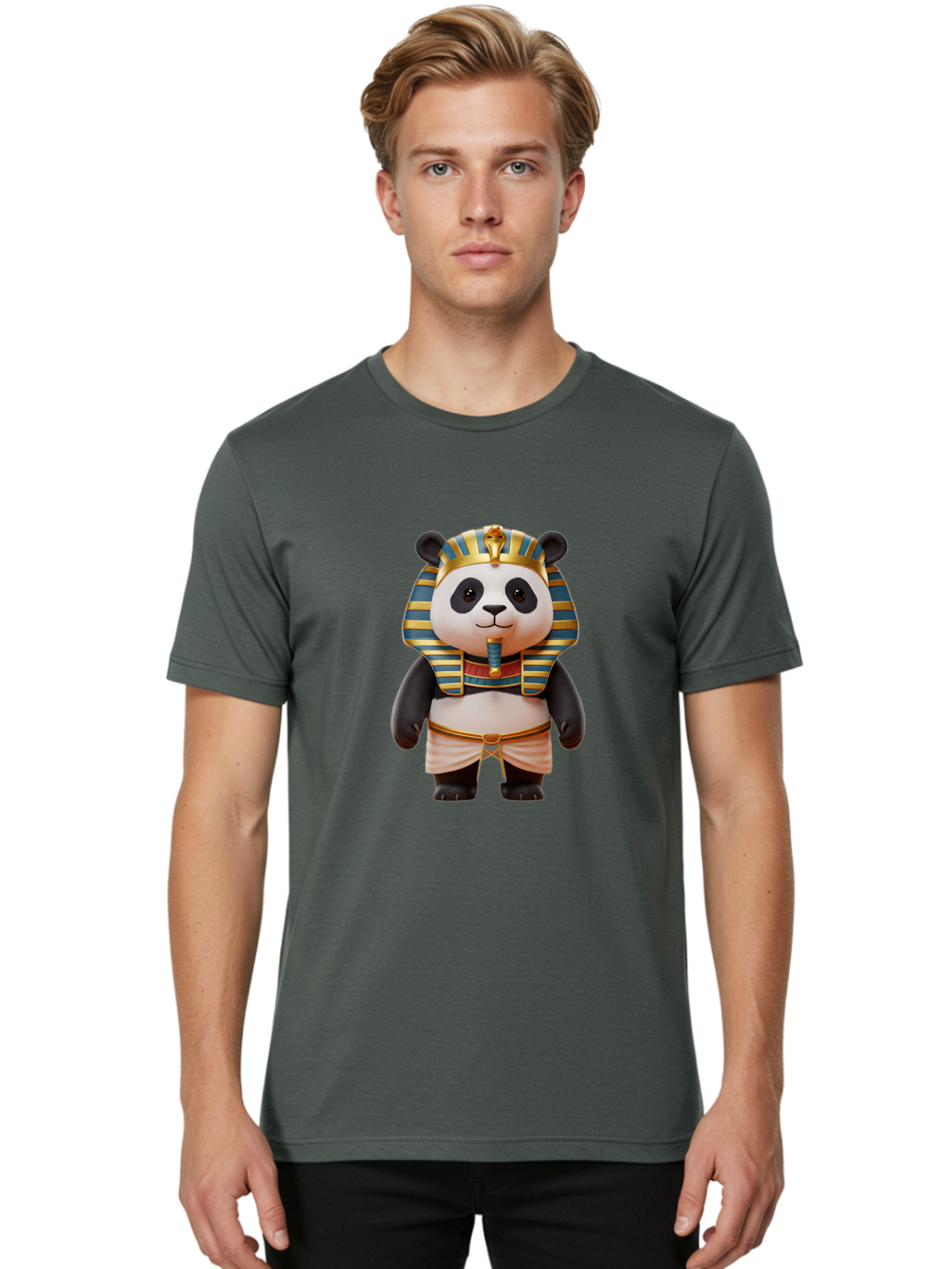 Panda-Pharaoh-4 Men'S Graphic Tee, 100% Cotton, Comfortable Casual Summer Wear, Machine Washable, Vintage Camera, Old Camera, Antique Camera, Black Camera, Classic Photography, Photography Equipment, Nostalgic Device, Film Camera, Camera Art Baf306