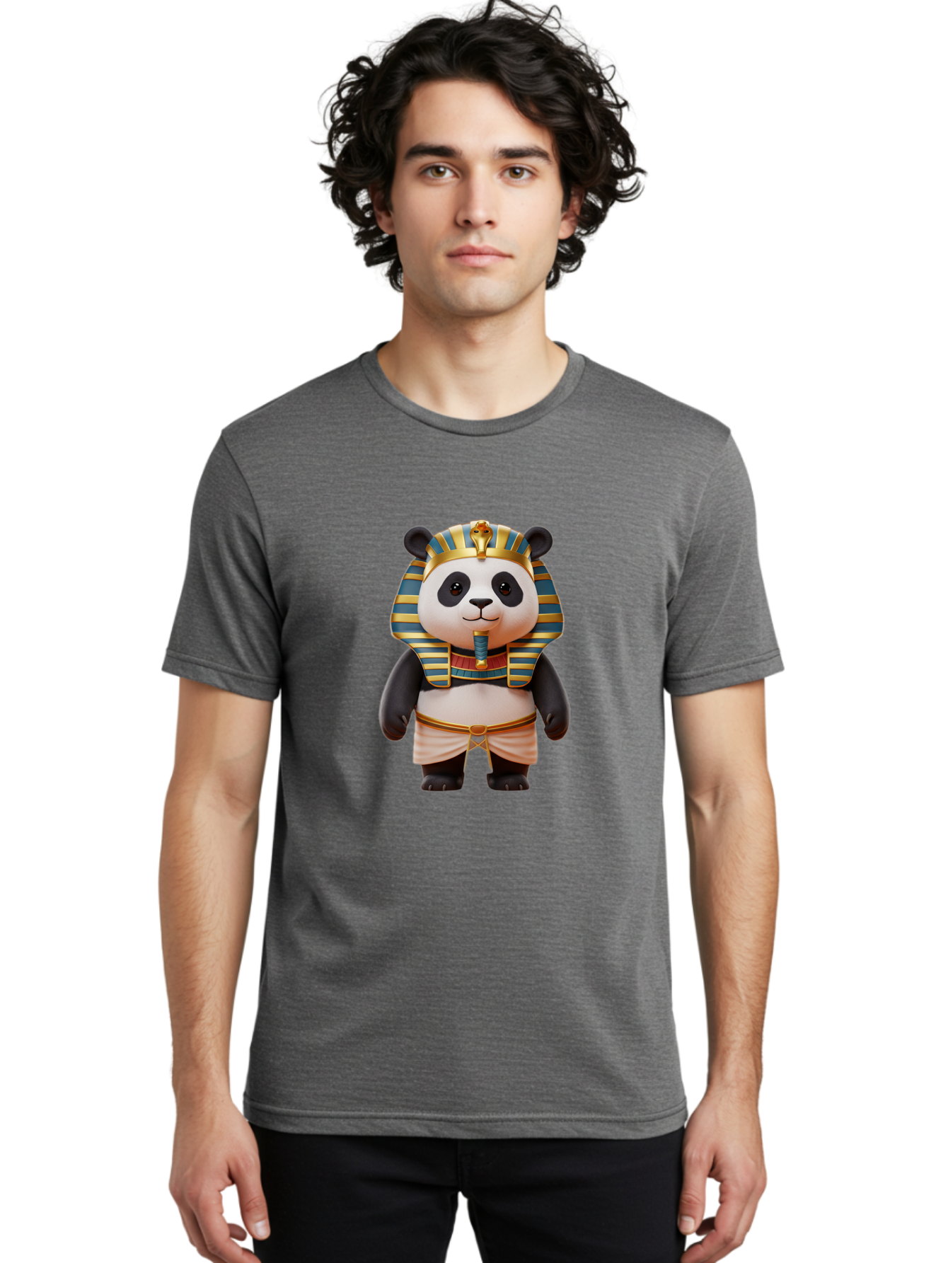 Panda-Pharaoh-4 Men'S Graphic Tee, 100% Cotton, Comfortable Casual Summer Wear, Machine Washable, Vintage Camera, Old Camera, Antique Camera, Black Camera, Classic Photography, Photography Equipment, Nostalgic Device, Film Camera, Camera Art Baf306