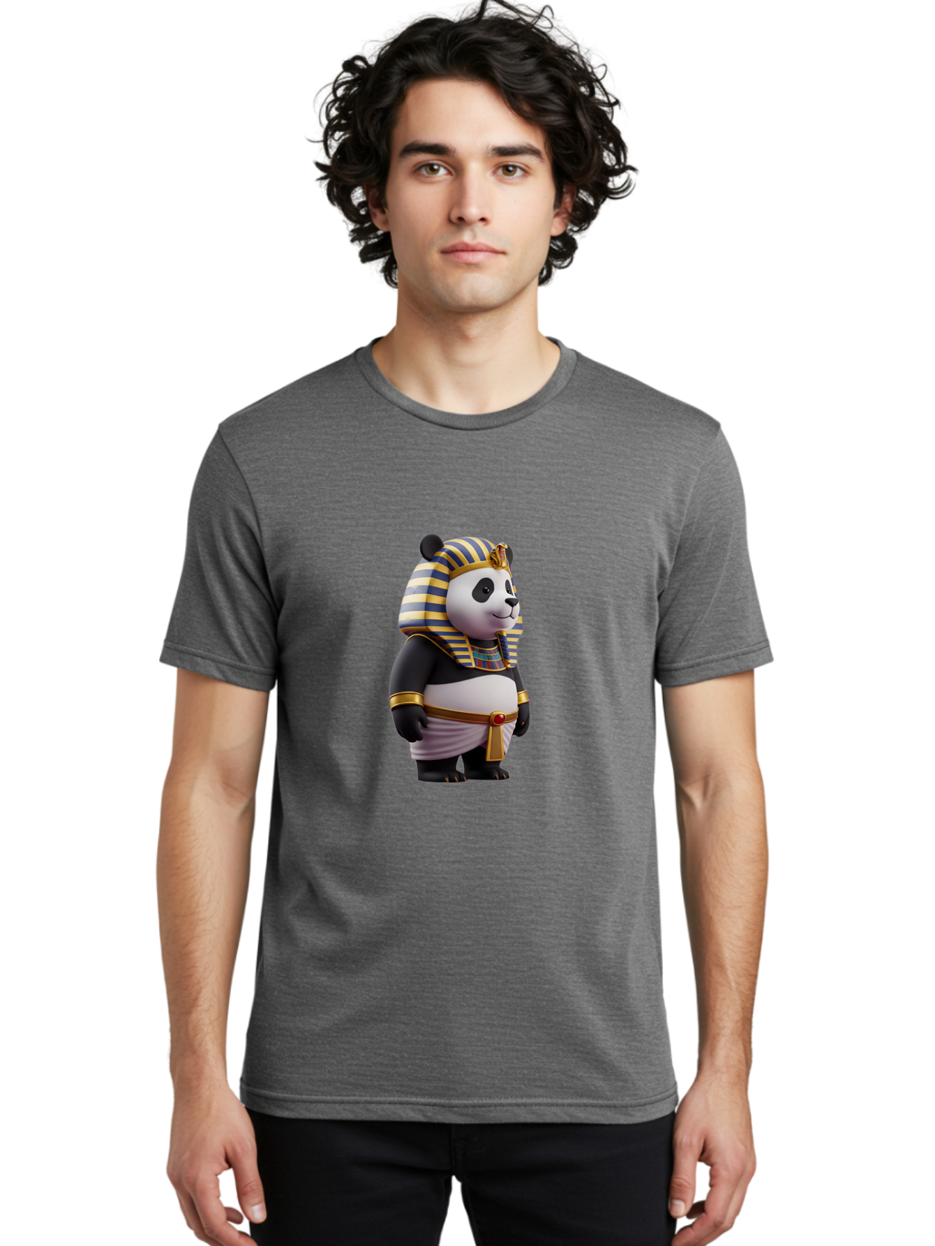 Panda-Pharaoh-5 Men'S Graphic Tee, 100% Cotton, Comfortable Casual Summer Wear, Machine Washable, Vintage Camera, Old Camera, Antique Camera, Black Camera, Classic Photography, Photography Equipment, Nostalgic Device, Film Camera, Camera Art Baf307