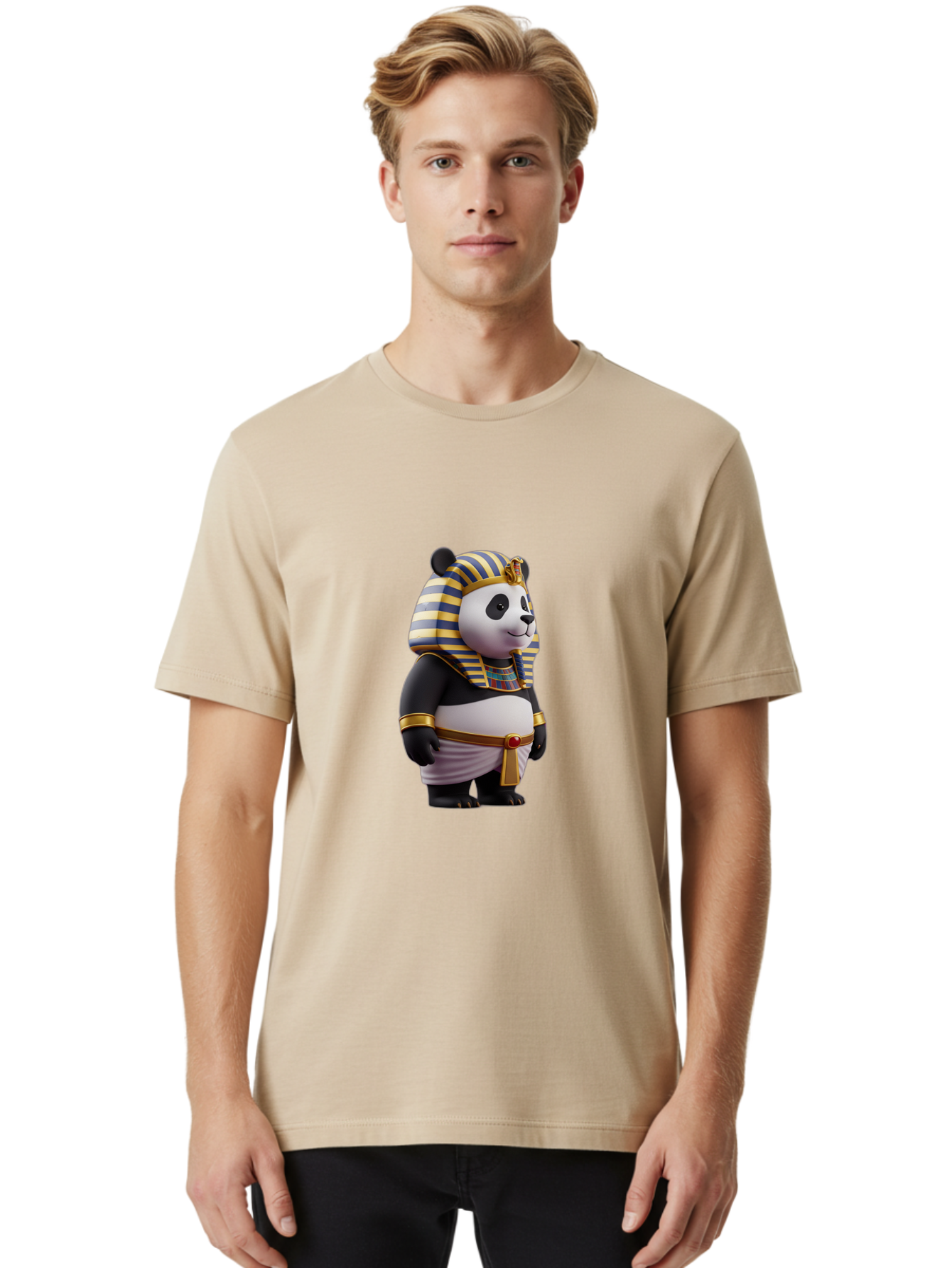 Panda-Pharaoh-5 Men'S Graphic Tee, 100% Cotton, Comfortable Casual Summer Wear, Machine Washable, Vintage Camera, Old Camera, Antique Camera, Black Camera, Classic Photography, Photography Equipment, Nostalgic Device, Film Camera, Camera Art Baf307