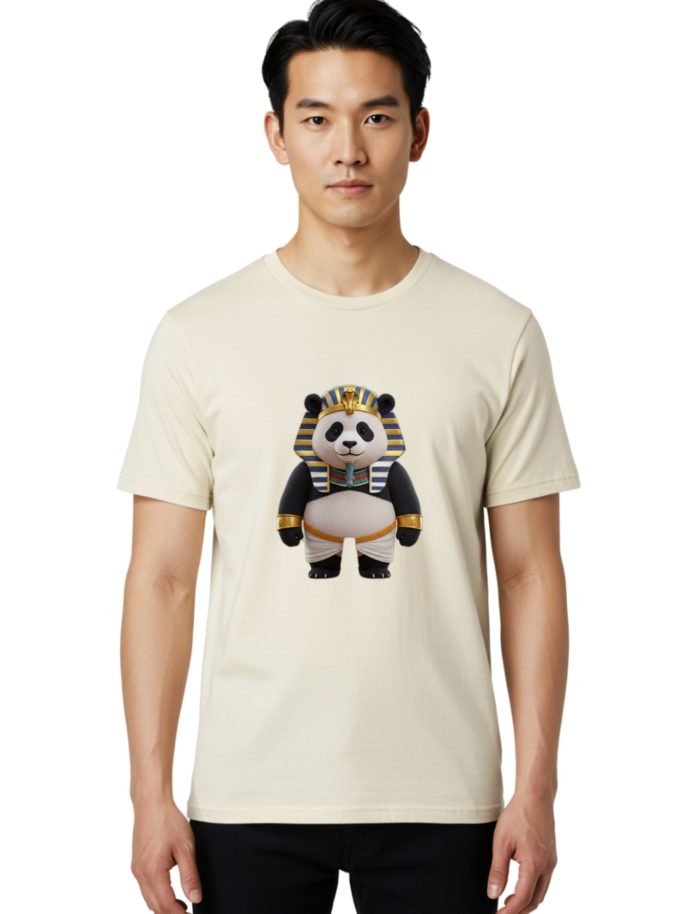 Panda-Pharaoh-6 Men'S Graphic Tee, 100% Cotton, Comfortable Casual Summer Wear, Machine Washable, Vintage Camera, Old Camera, Antique Camera, Black Camera, Classic Photography, Photography Equipment, Nostalgic Device, Film Camera, Camera Art Baf308