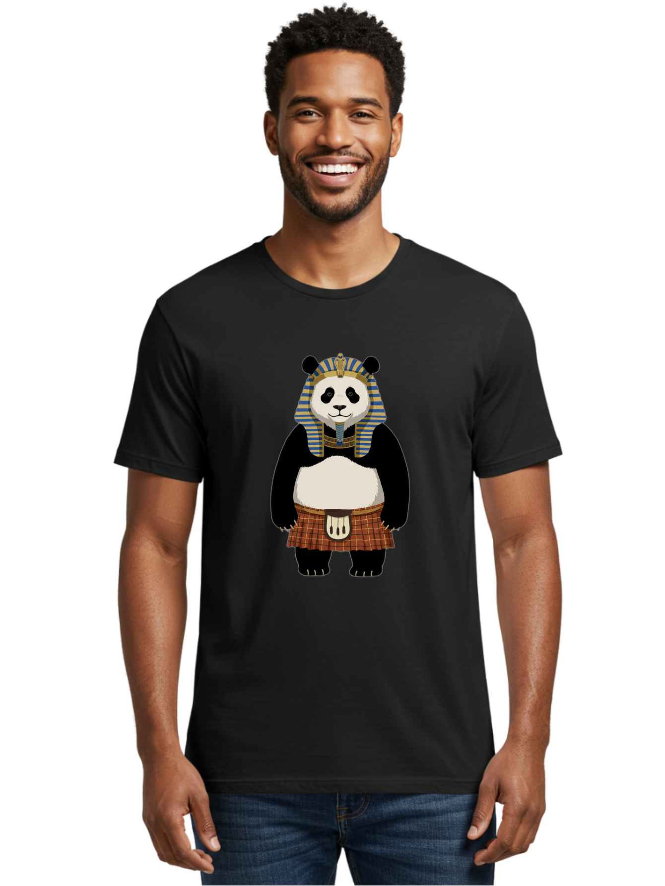 Panda-Pharaoh-7 Men'S Graphic Tee, 100% Cotton, Comfortable Casual Summer Wear, Machine Washable, Vintage Camera, Old Camera, Antique Camera, Black Camera, Classic Photography, Photography Equipment, Nostalgic Device, Film Camera, Camera Art Baf309