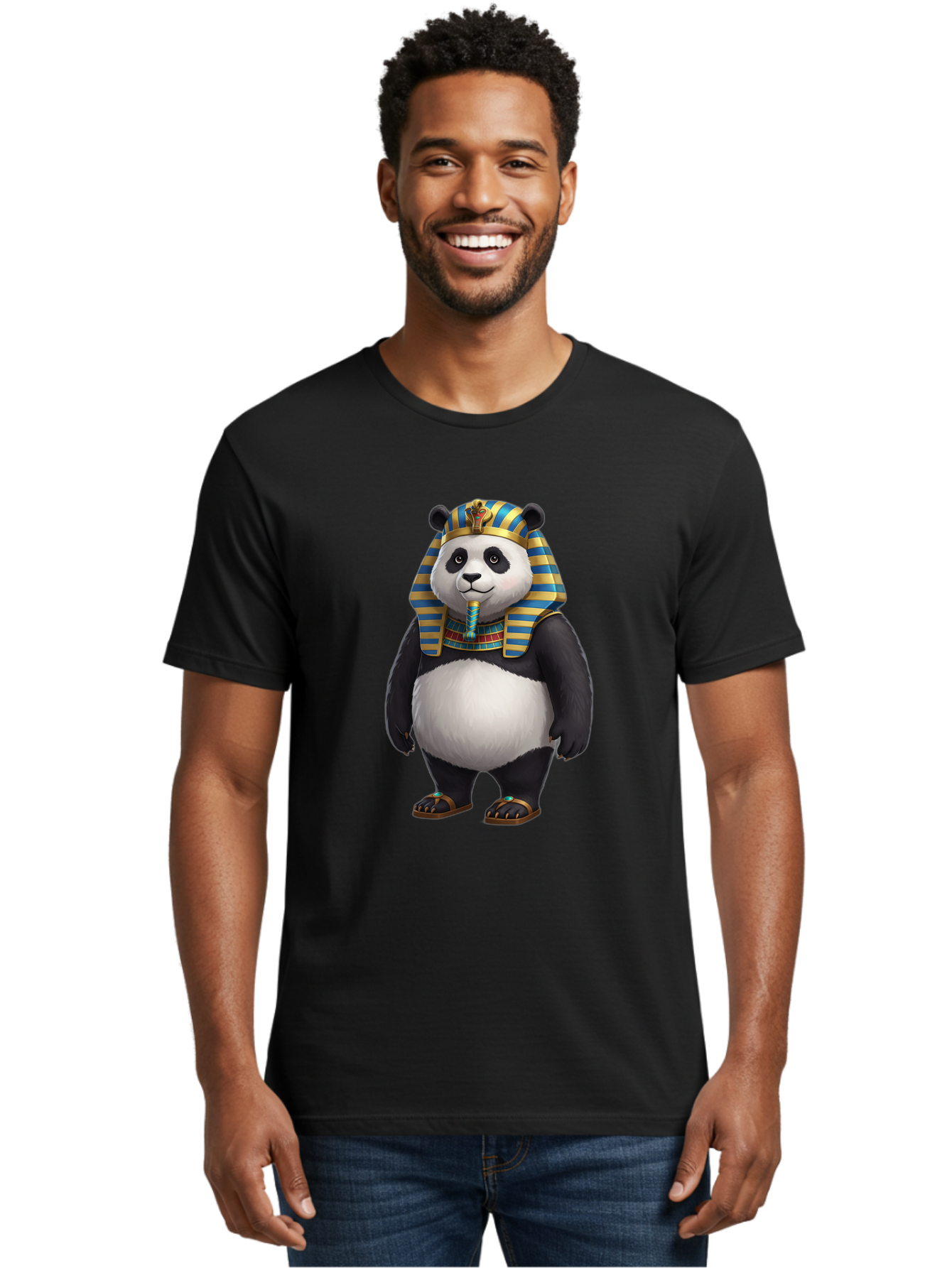 Panda-Pharaoh-8 Men'S Graphic Tee, 100% Cotton, Comfortable Casual Summer Wear, Machine Washable, Vintage Camera, Old Camera, Antique Camera, Black Camera, Classic Photography, Photography Equipment, Nostalgic Device, Film Camera, Camera Art Baf310