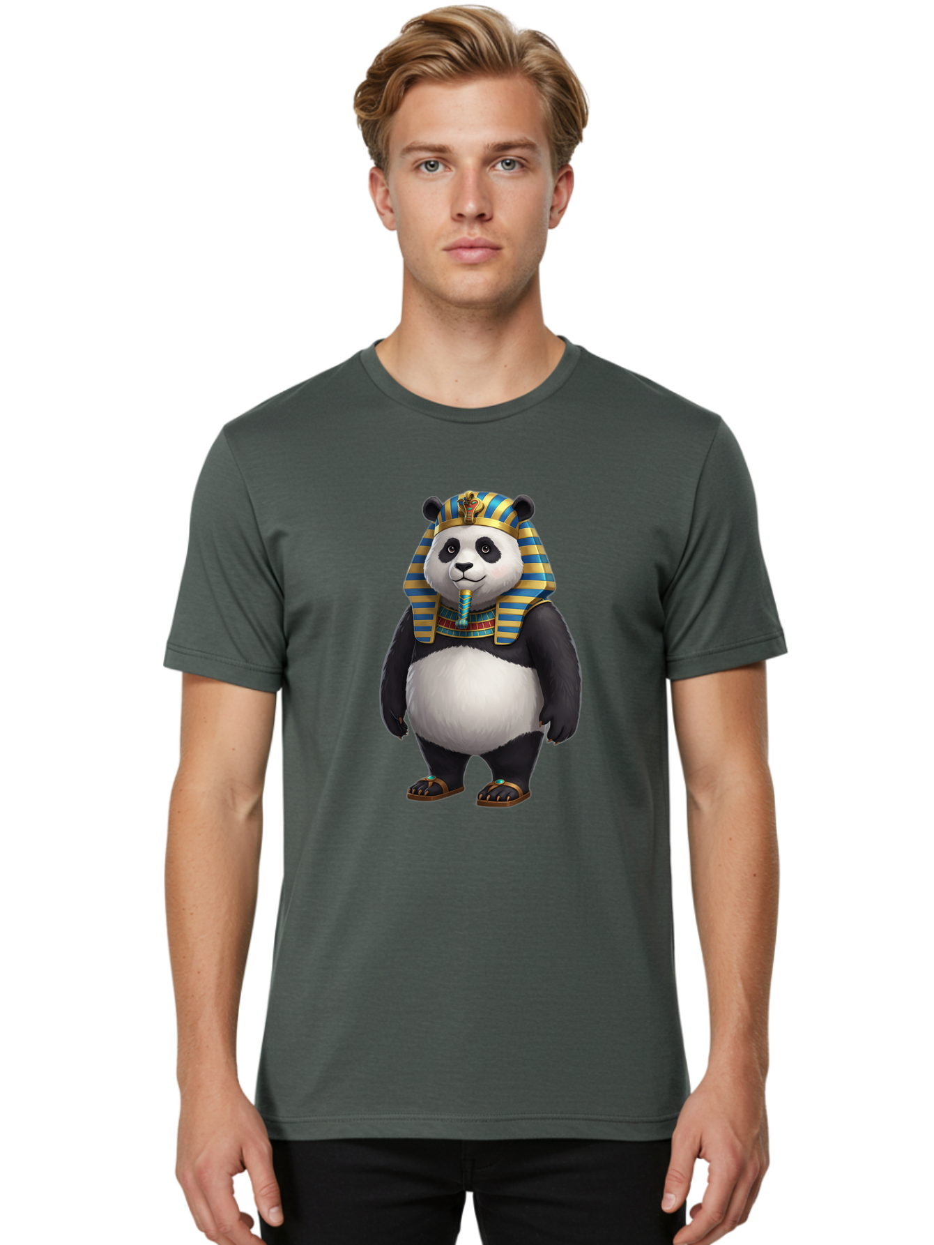 Panda-Pharaoh-8 Men'S Graphic Tee, 100% Cotton, Comfortable Casual Summer Wear, Machine Washable, Vintage Camera, Old Camera, Antique Camera, Black Camera, Classic Photography, Photography Equipment, Nostalgic Device, Film Camera, Camera Art Baf310