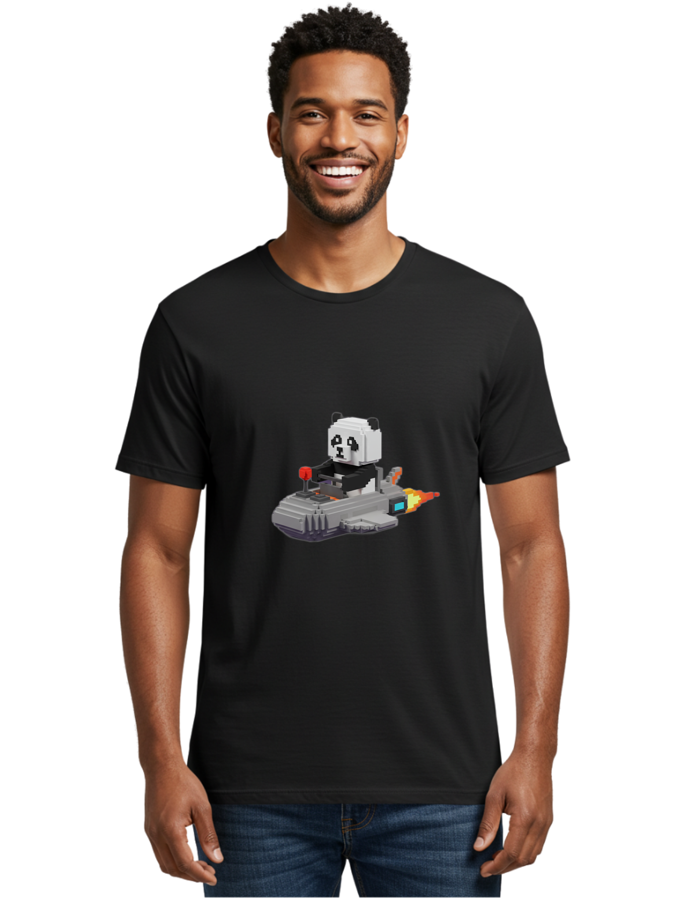 Panda-Pilot-1 Men'S Graphic Tee, 100% Cotton, Comfortable Casual Summer Wear, Machine Washable, Vintage Camera, Old Camera, Antique Camera, Black Camera, Classic Photography, Photography Equipment, Nostalgic Device, Film Camera, Camera Art Baf312
