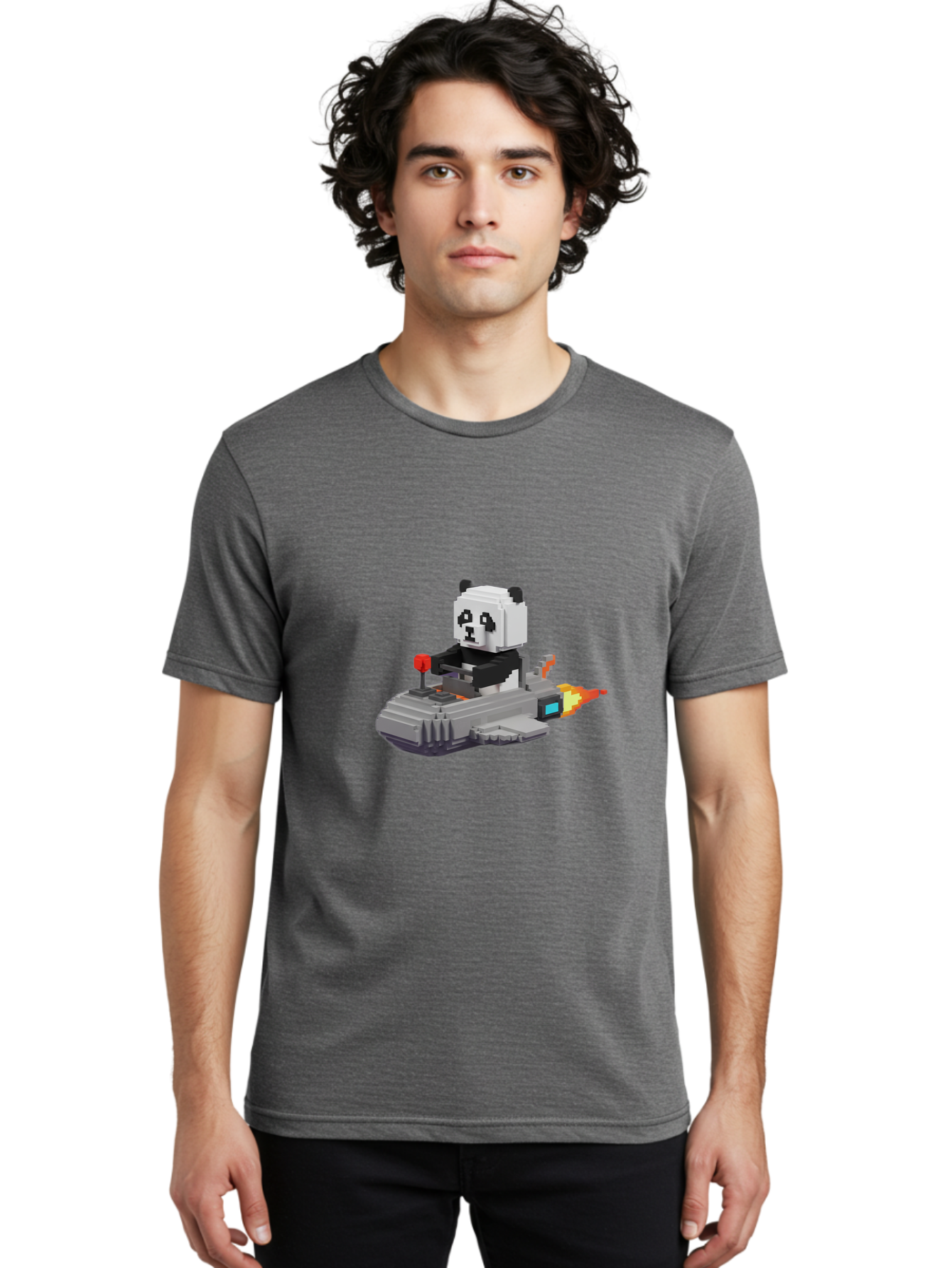 Panda-Pilot-1 Men'S Graphic Tee, 100% Cotton, Comfortable Casual Summer Wear, Machine Washable, Vintage Camera, Old Camera, Antique Camera, Black Camera, Classic Photography, Photography Equipment, Nostalgic Device, Film Camera, Camera Art Baf312