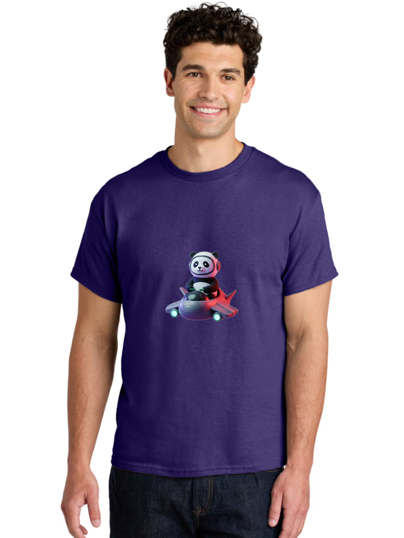 Panda-Pilot-2 Men'S Graphic Tee, 100% Cotton, Comfortable Casual Summer Wear, Machine Washable, Vintage Camera, Old Camera, Antique Camera, Black Camera, Classic Photography, Photography Equipment, Nostalgic Device, Film Camera, Camera Art Baf313