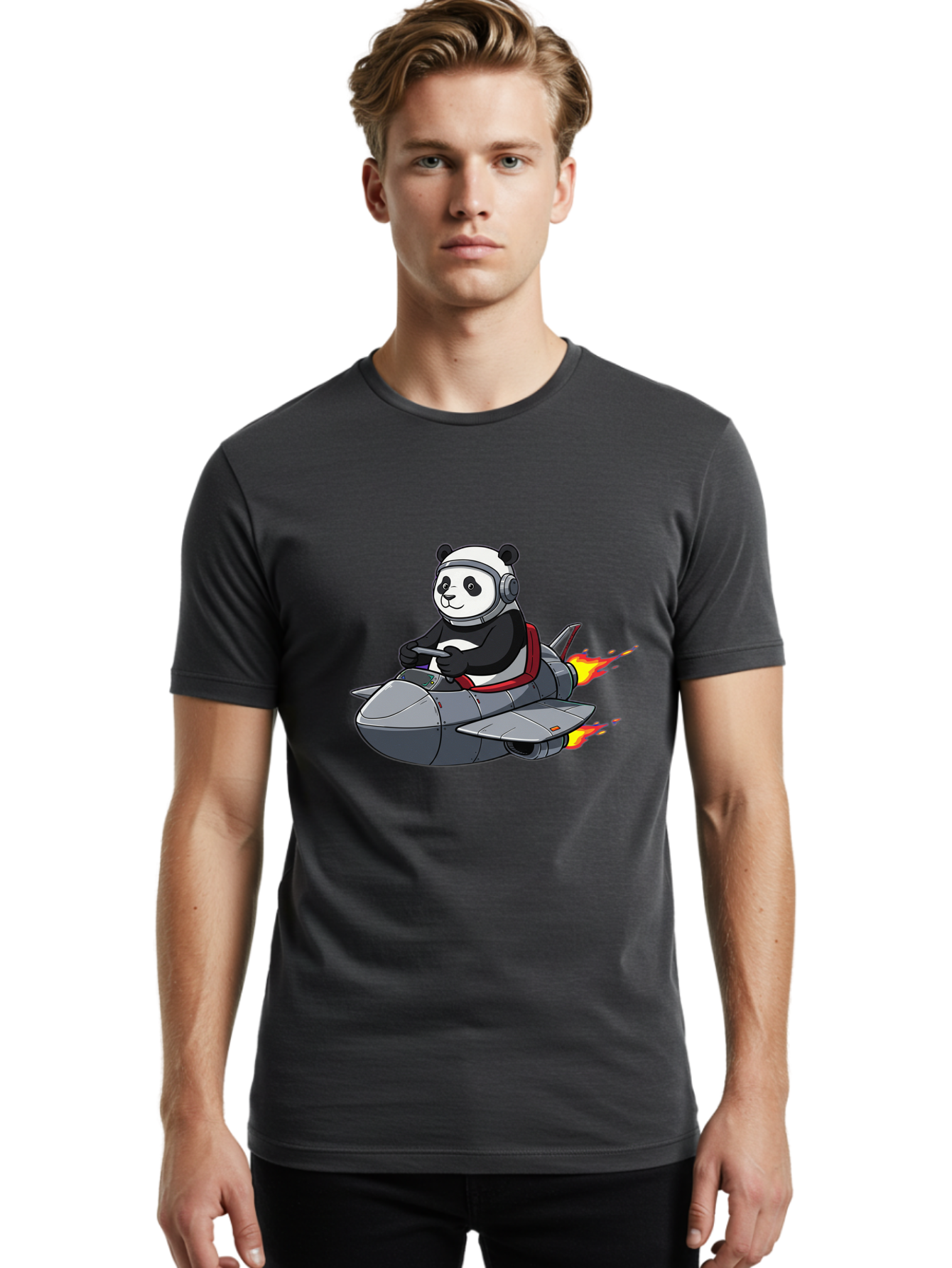 Panda-Pilot-3 Men'S Graphic Tee, 100% Cotton, Comfortable Casual Summer Wear, Machine Washable, Vintage Camera, Old Camera, Antique Camera, Black Camera, Classic Photography, Photography Equipment, Nostalgic Device, Film Camera, Camera Art Baf314