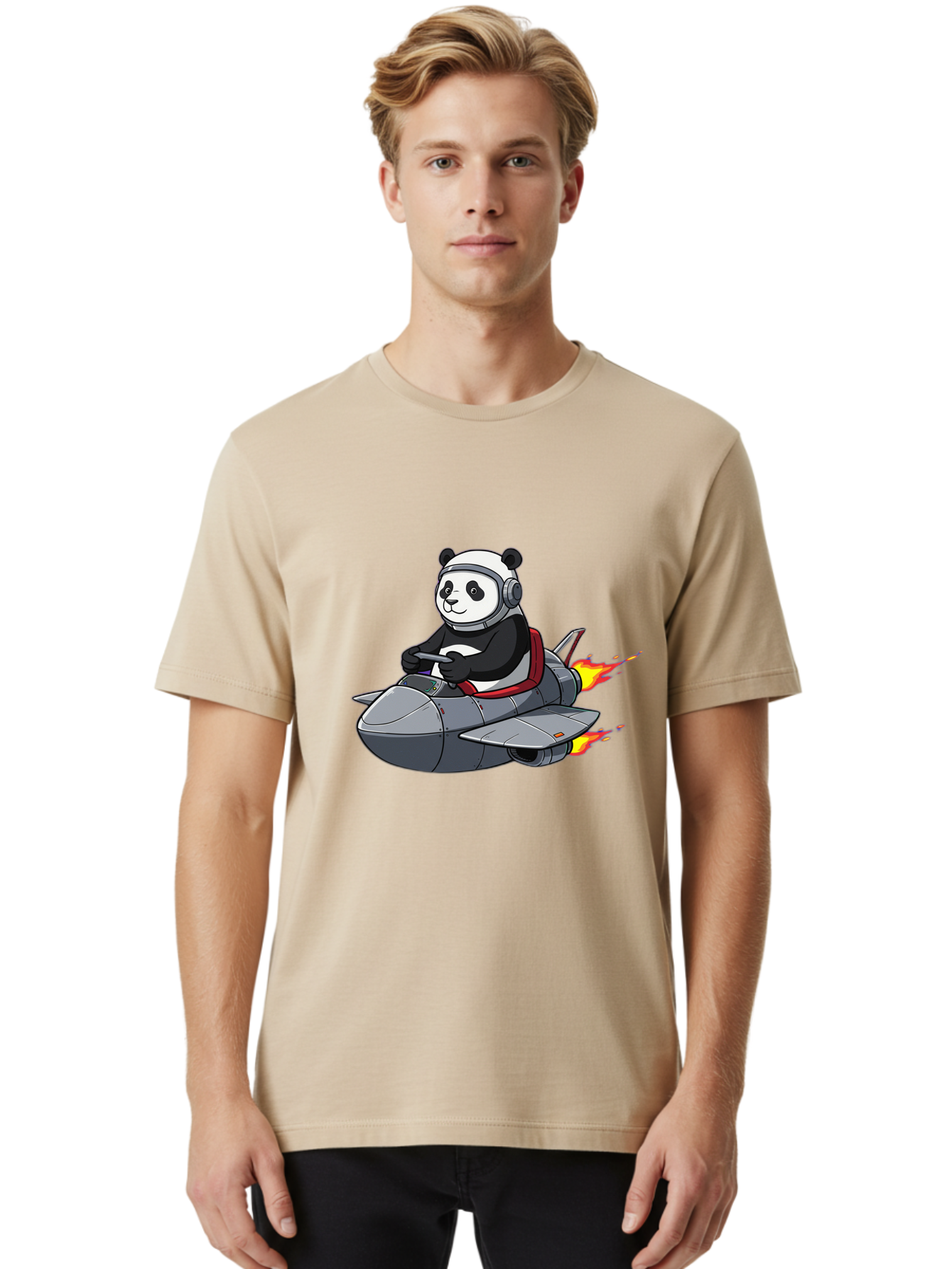 Panda-Pilot-3 Men'S Graphic Tee, 100% Cotton, Comfortable Casual Summer Wear, Machine Washable, Vintage Camera, Old Camera, Antique Camera, Black Camera, Classic Photography, Photography Equipment, Nostalgic Device, Film Camera, Camera Art Baf314