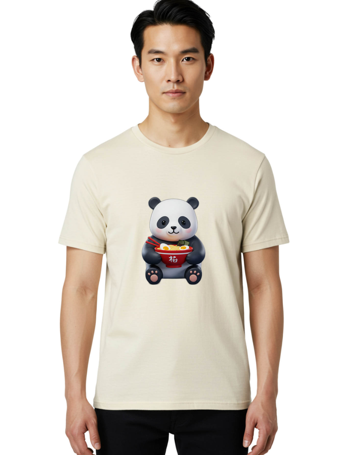 Panda-Ramen-1 Men'S Graphic Tee, 100% Cotton, Comfortable Casual Summer Wear, Machine Washable, Vintage Camera, Old Camera, Antique Camera, Black Camera, Classic Photography, Photography Equipment, Nostalgic Device, Film Camera, Camera Art Baf317
