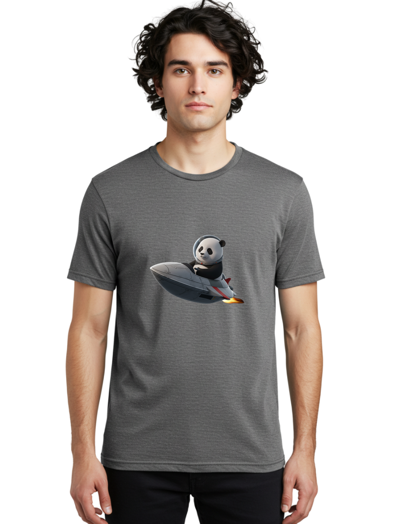Panda-Riding-Spaceship-1 Men'S Graphic Tee, 100% Cotton, Comfortable Casual Summer Wear, Machine Washable, Vintage Camera, Old Camera, Antique Camera, Black Camera, Classic Photography, Photography Equipment, Nostalgic Device, Film Camera, Baf319