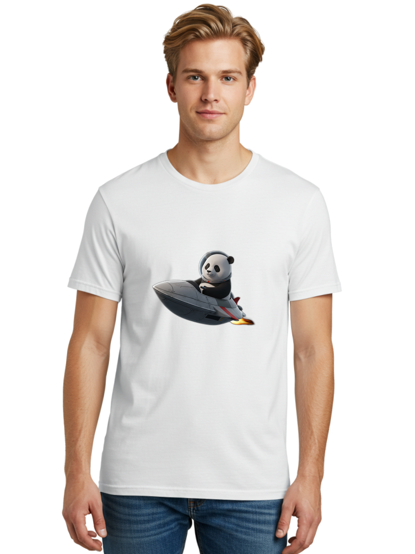 Panda-Riding-Spaceship-1 Men'S Graphic Tee, 100% Cotton, Comfortable Casual Summer Wear, Machine Washable, Vintage Camera, Old Camera, Antique Camera, Black Camera, Classic Photography, Photography Equipment, Nostalgic Device, Film Camera, Baf319
