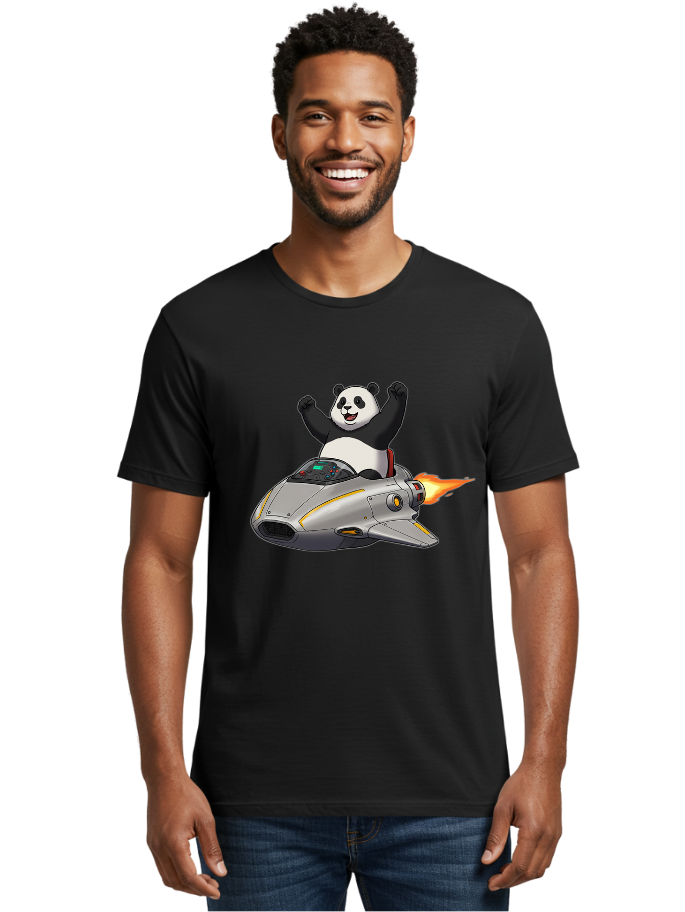 Panda-Riding-Spaceship Men'S Graphic Tee, 100% Cotton, Comfortable Casual Summer Wear, Machine Washable, Vintage Camera, Old Camera, Antique Camera, Black Camera, Classic Photography, Photography Equipment, Nostalgic Device, Film Camera, Baf320