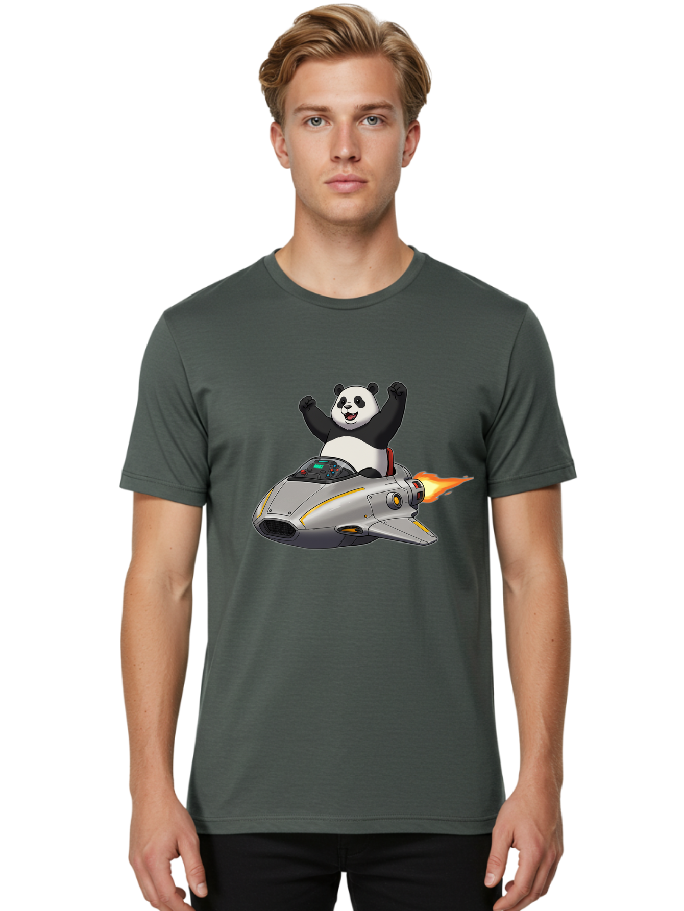 Panda-Riding-Spaceship Men'S Graphic Tee, 100% Cotton, Comfortable Casual Summer Wear, Machine Washable, Vintage Camera, Old Camera, Antique Camera, Black Camera, Classic Photography, Photography Equipment, Nostalgic Device, Film Camera, Baf320