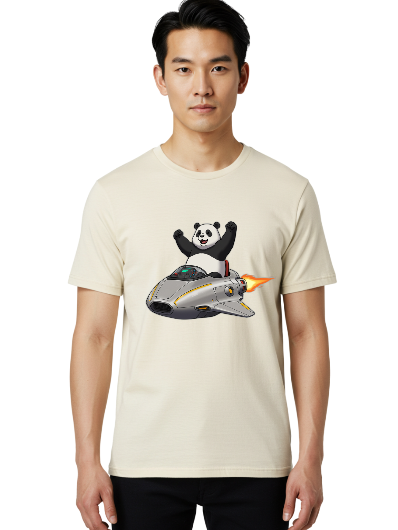 Panda-Riding-Spaceship Men'S Graphic Tee, 100% Cotton, Comfortable Casual Summer Wear, Machine Washable, Vintage Camera, Old Camera, Antique Camera, Black Camera, Classic Photography, Photography Equipment, Nostalgic Device, Film Camera, Baf320