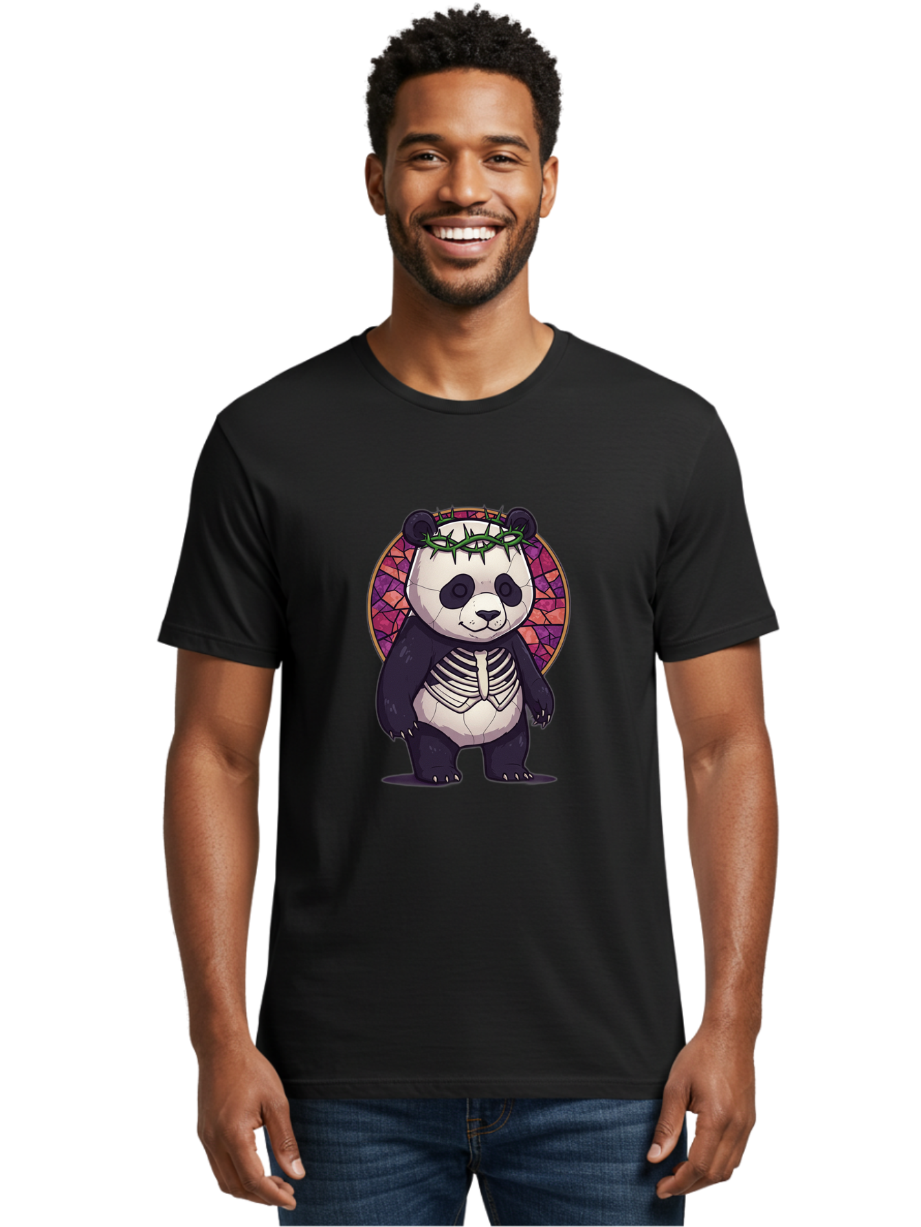 Panda-Skeleton-Jesus Men'S Graphic Tee, 100% Cotton, Comfortable Casual Summer Wear, Machine Washable, Vintage Camera, Old Camera, Antique Camera, Black Camera, Classic Photography, Photography Equipment, Nostalgic Device, Film Camera, Baf322