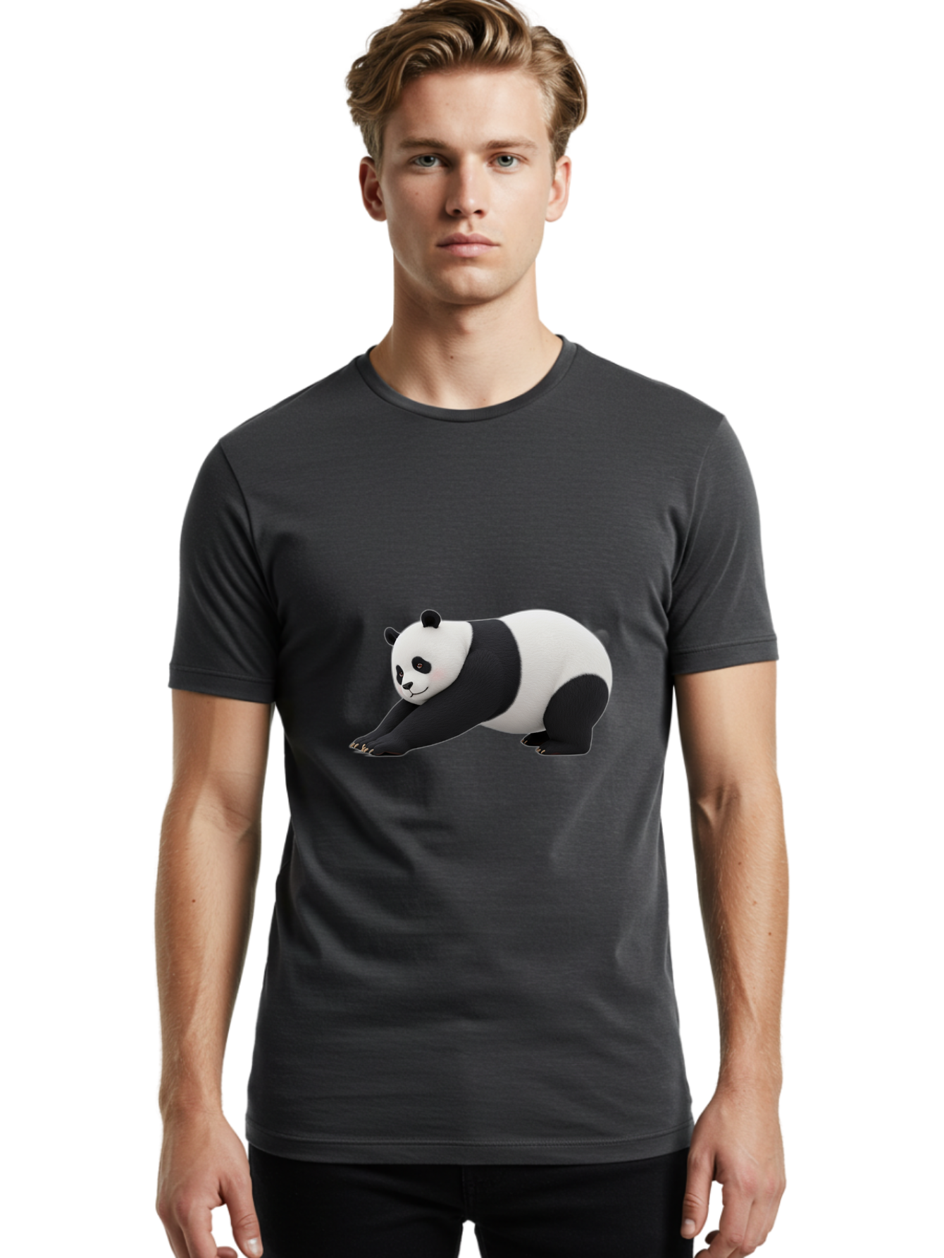 Panda-Stretching Men'S Graphic Tee, 100% Cotton, Comfortable Casual Summer Wear, Machine Washable, Vintage Camera, Old Camera, Antique Camera, Black Camera, Classic Photography, Photography Equipment, Nostalgic Device, Film Camera, Camera Art Baf323