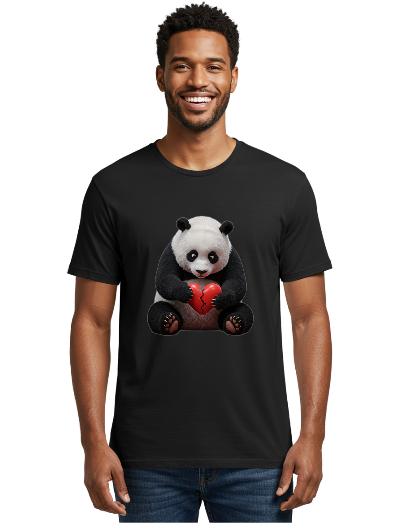 Panda-With-Broken-Heart-1 Men'S Graphic Tee, 100% Cotton, Comfortable Casual Summer Wear, Machine Washable, Vintage Camera, Old Camera, Antique Camera, Black Camera, Classic Photography, Photography Equipment, Nostalgic Device, Film Camera, Baf326