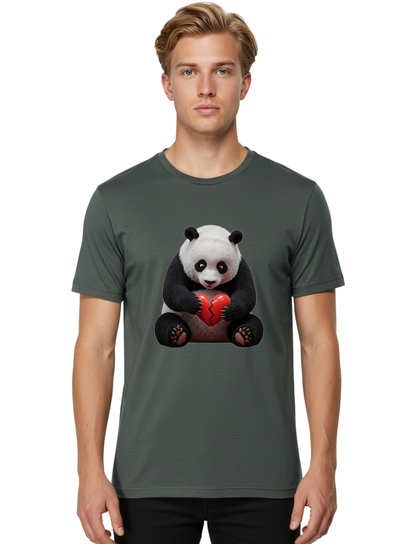 Panda-With-Broken-Heart-1 Men'S Graphic Tee, 100% Cotton, Comfortable Casual Summer Wear, Machine Washable, Vintage Camera, Old Camera, Antique Camera, Black Camera, Classic Photography, Photography Equipment, Nostalgic Device, Film Camera, Baf326