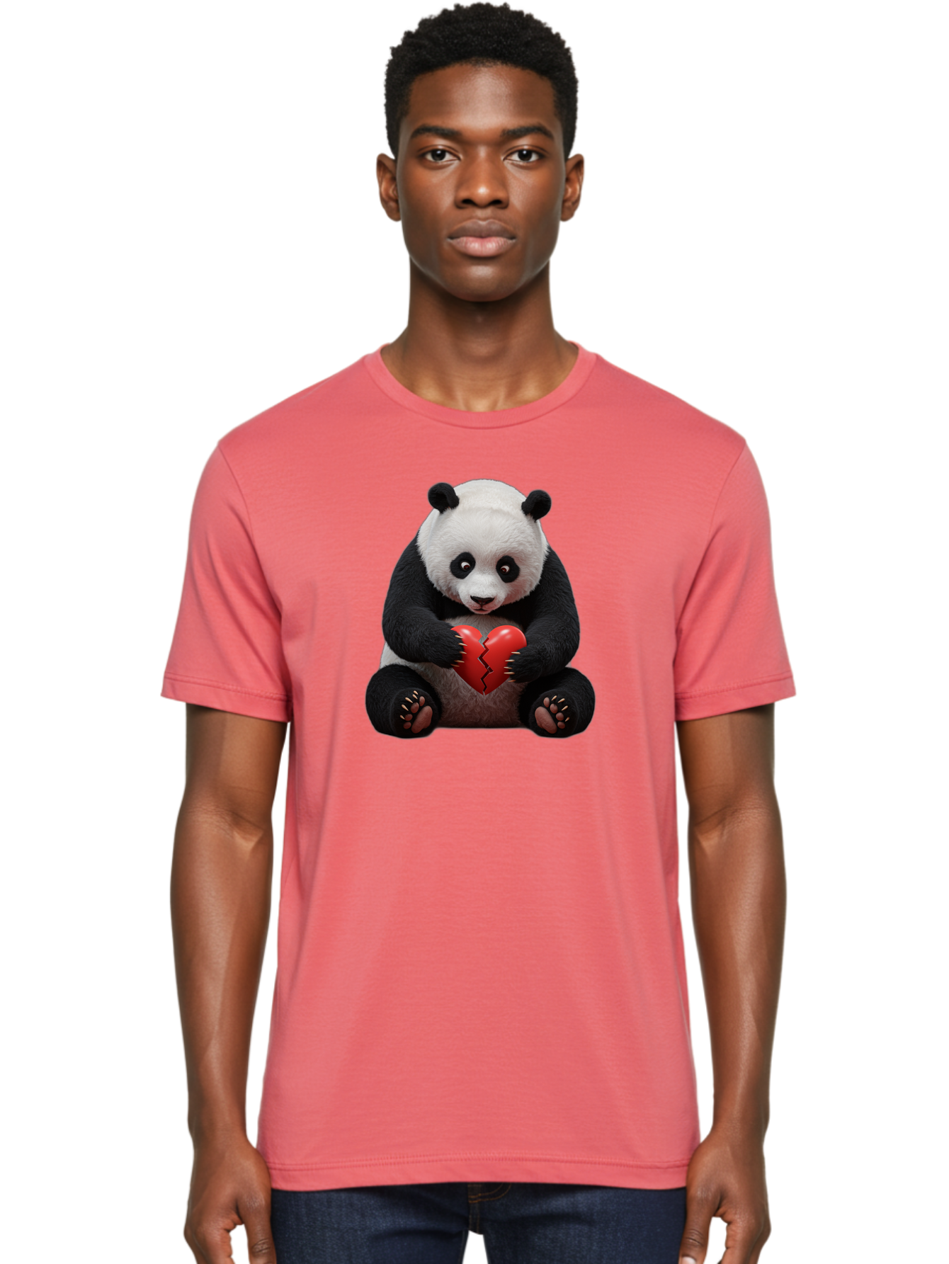 Panda-With-Broken-Heart-1 Men'S Graphic Tee, 100% Cotton, Comfortable Casual Summer Wear, Machine Washable, Vintage Camera, Old Camera, Antique Camera, Black Camera, Classic Photography, Photography Equipment, Nostalgic Device, Film Camera, Baf326
