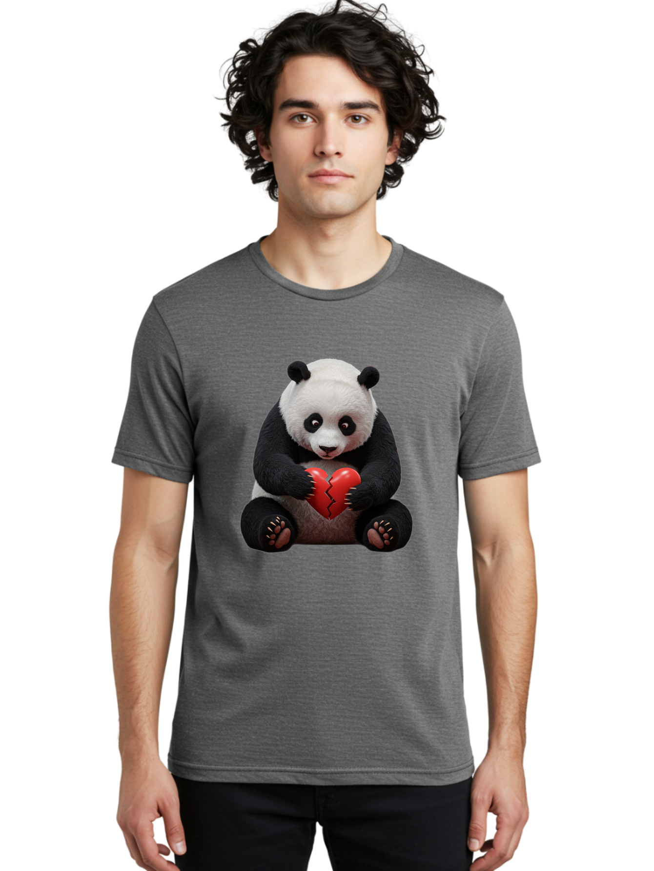Panda-With-Broken-Heart-1 Men'S Graphic Tee, 100% Cotton, Comfortable Casual Summer Wear, Machine Washable, Vintage Camera, Old Camera, Antique Camera, Black Camera, Classic Photography, Photography Equipment, Nostalgic Device, Film Camera, Baf326