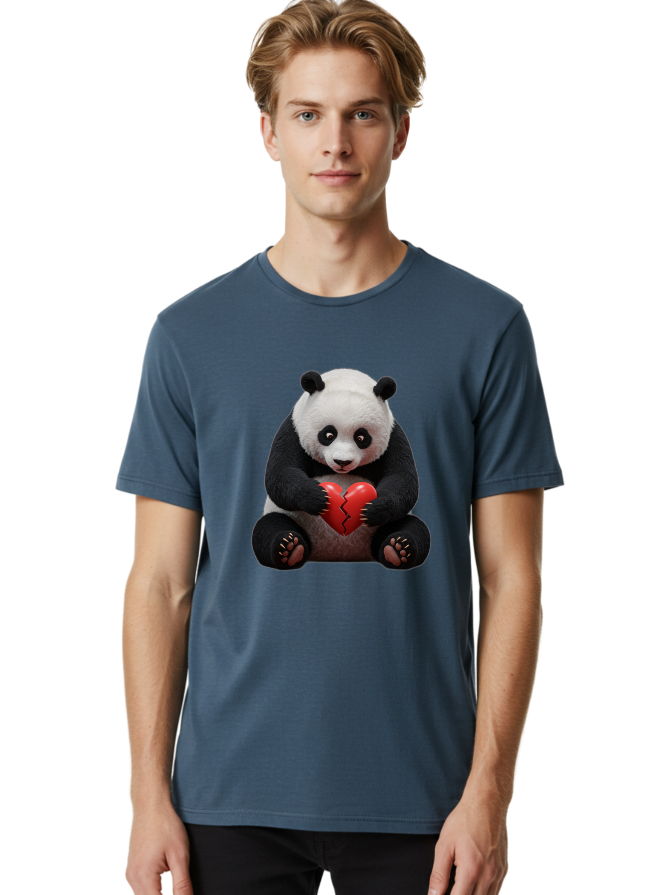 Panda-With-Broken-Heart-1 Men'S Graphic Tee, 100% Cotton, Comfortable Casual Summer Wear, Machine Washable, Vintage Camera, Old Camera, Antique Camera, Black Camera, Classic Photography, Photography Equipment, Nostalgic Device, Film Camera, Baf326
