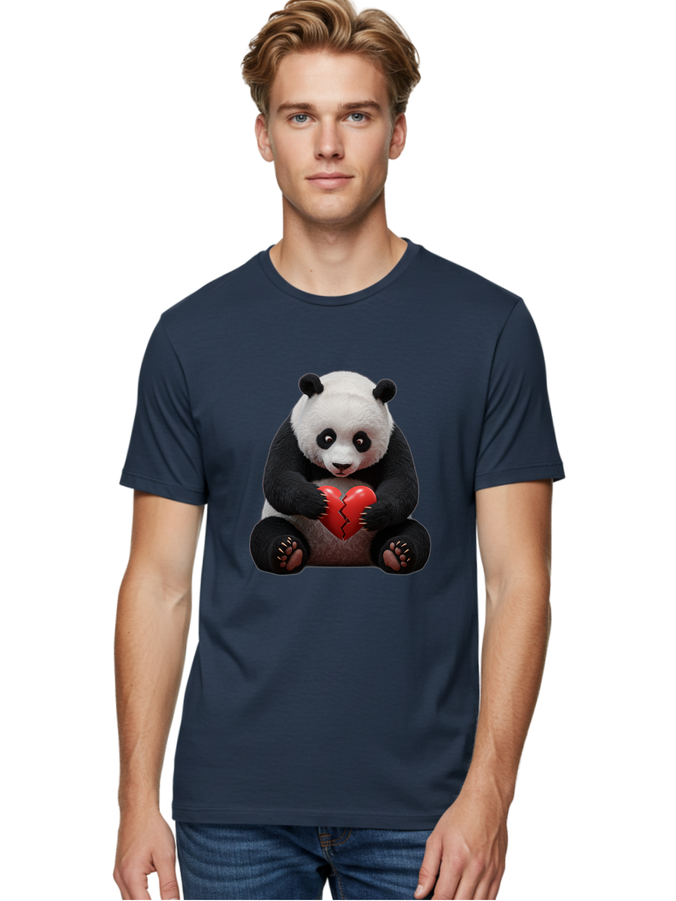 Panda-With-Broken-Heart-1 Men'S Graphic Tee, 100% Cotton, Comfortable Casual Summer Wear, Machine Washable, Vintage Camera, Old Camera, Antique Camera, Black Camera, Classic Photography, Photography Equipment, Nostalgic Device, Film Camera, Baf326